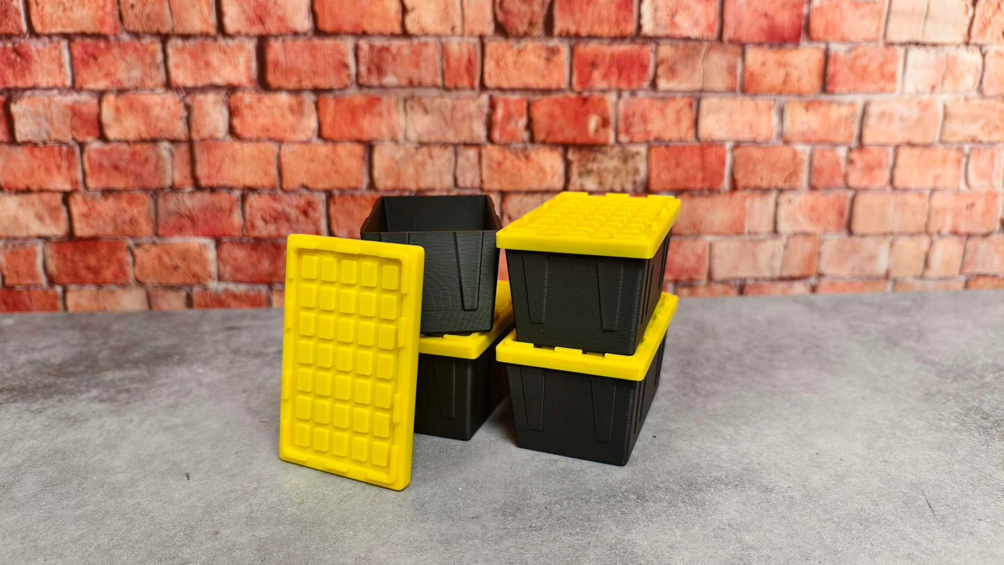 Tiny Desktop Signs and Tiny Storage Bins (4 Pack) - Office Desk Decor - Novelty Gift - Funny Signs - Lowes-Style Teeny Tote - Hilarious Mini Signs - Mini Organizer Totes