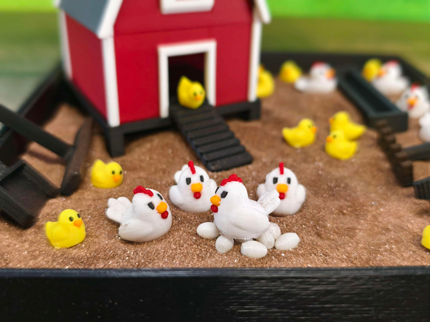 Chicken Zen Garden - Made in USA - Large 7" x 7" - Fine Sand Included - Desk Accessory Box Garden - Funny Novelty Gift - Fidget Stress Relief
