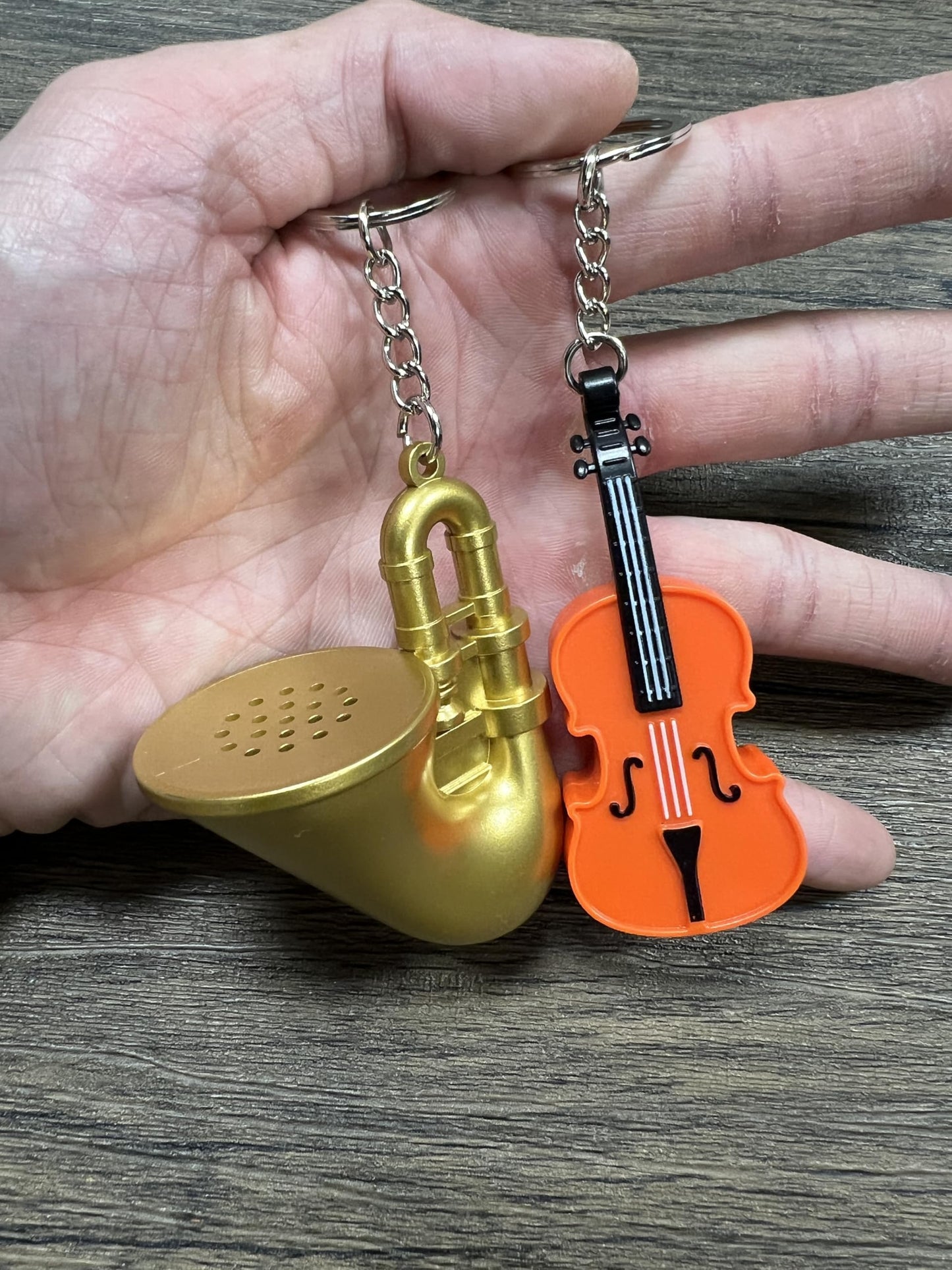 Original World's Smallest Violin & World's Saddest Trombone Toy Keychain with Playable Sad Sound - Sad Trombone - Mini Tiny Violin Keychain with Sound - Funny Meme
