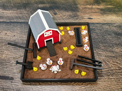 Chicken Zen Garden - Made in USA - Large 7" x 7" - Fine Sand Included - Desk Accessory Box Garden - Funny Novelty Gift - Fidget Stress Relief