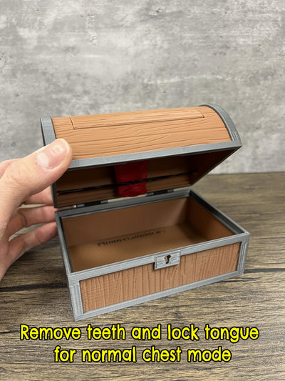 Surprise Mimic Chest - Dice Storage - Paintless Odorless - (Random 7pc D20 Dice Included) - Can hold up to 5 sets of dice - DnD -D&D - Dungeons and Dragons