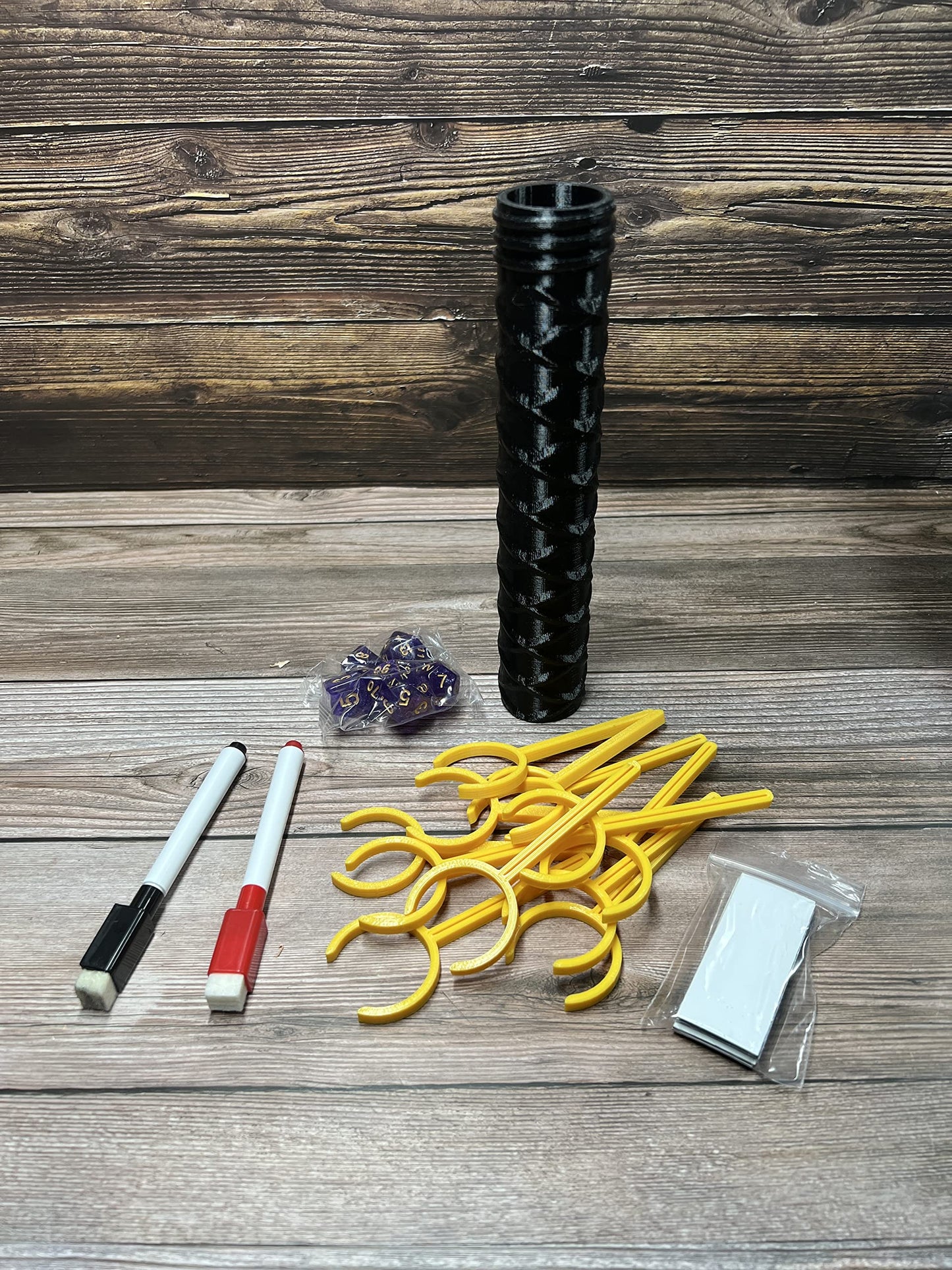Initiative Tracker Upgrade - (Hammer Dice Tower Not Included) - (Random 7Pcs D20 Dice Set Included) - Dice Holder - Dice Roller - Tabletop RPG - DND