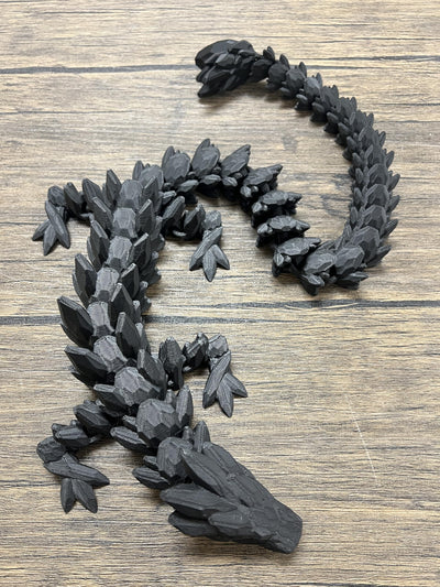 XL 26" Crystal Dragon Fidget Toy - Heavy Duty - 3D Printed Flexible Articulating Dragon Plastic Collectible Figurine - Surprise Egg Compatible