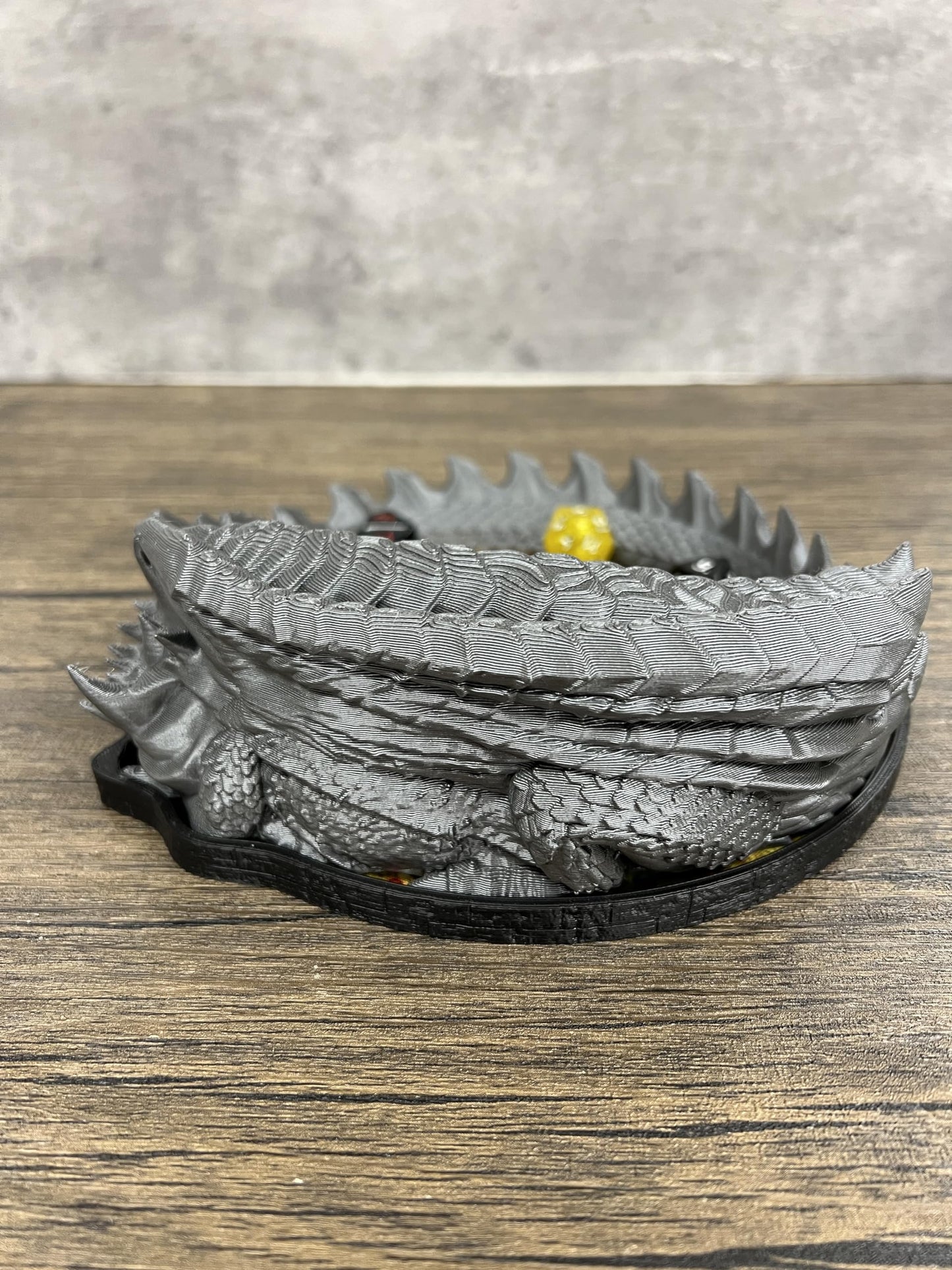 Dragon's Hoard Dice Tray - V2 - (Random 7pc D20 Dice Included) - Dice Jail - Dice Holder - Neoprene Rolling Mat - DND Gift - D&D Gift - Dungeons and Dragons Gift - D&D