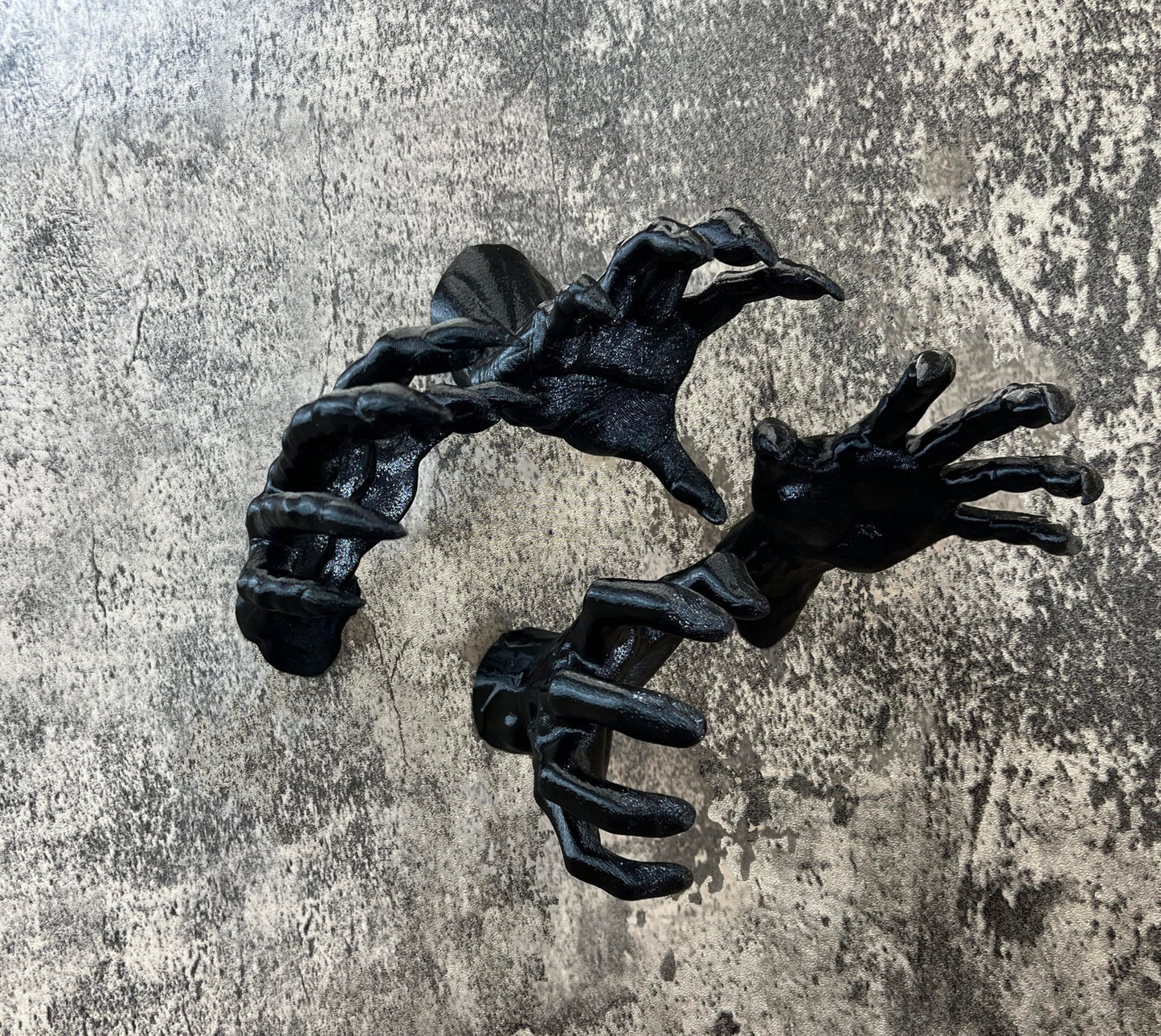 Creepy Reaching Wall Hands - (4 Pack - Matching Left Right - Screws Included) - Spooky Halloween Wall Decoration Decor Mount Display - Collectible Plastic Figurine
