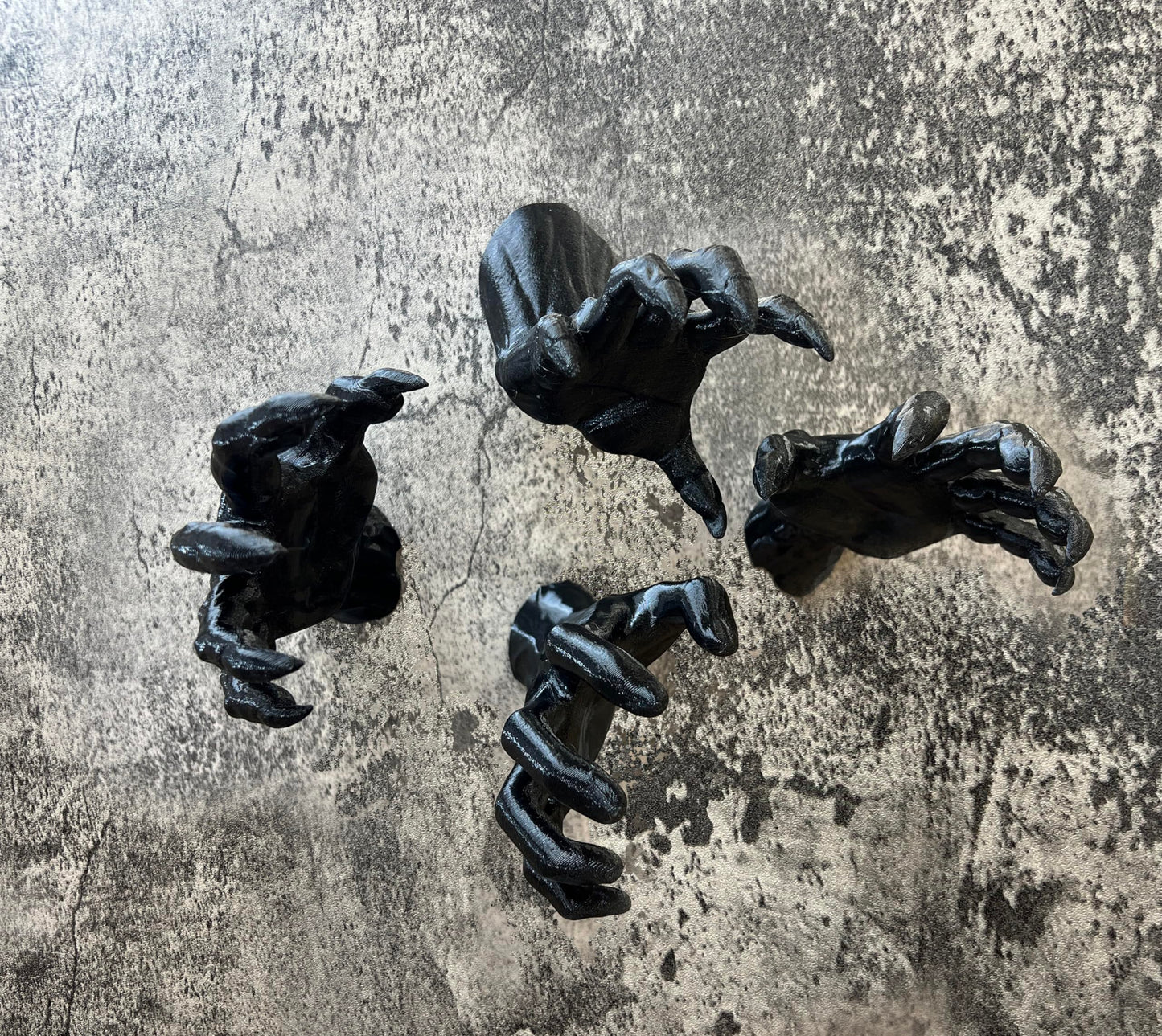 Creepy Reaching Wall Hands - (4 Pack - Matching Left Right - Screws Included) - Spooky Halloween Wall Decoration Decor Mount Display - Collectible Plastic Figurine