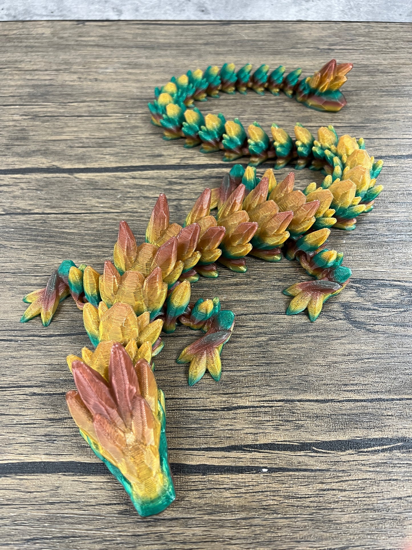 XL 26" Crystal Dragon Fidget Toy - Heavy Duty - 3D Printed Flexible Articulating Dragon Plastic Collectible Figurine - Surprise Egg Compatible