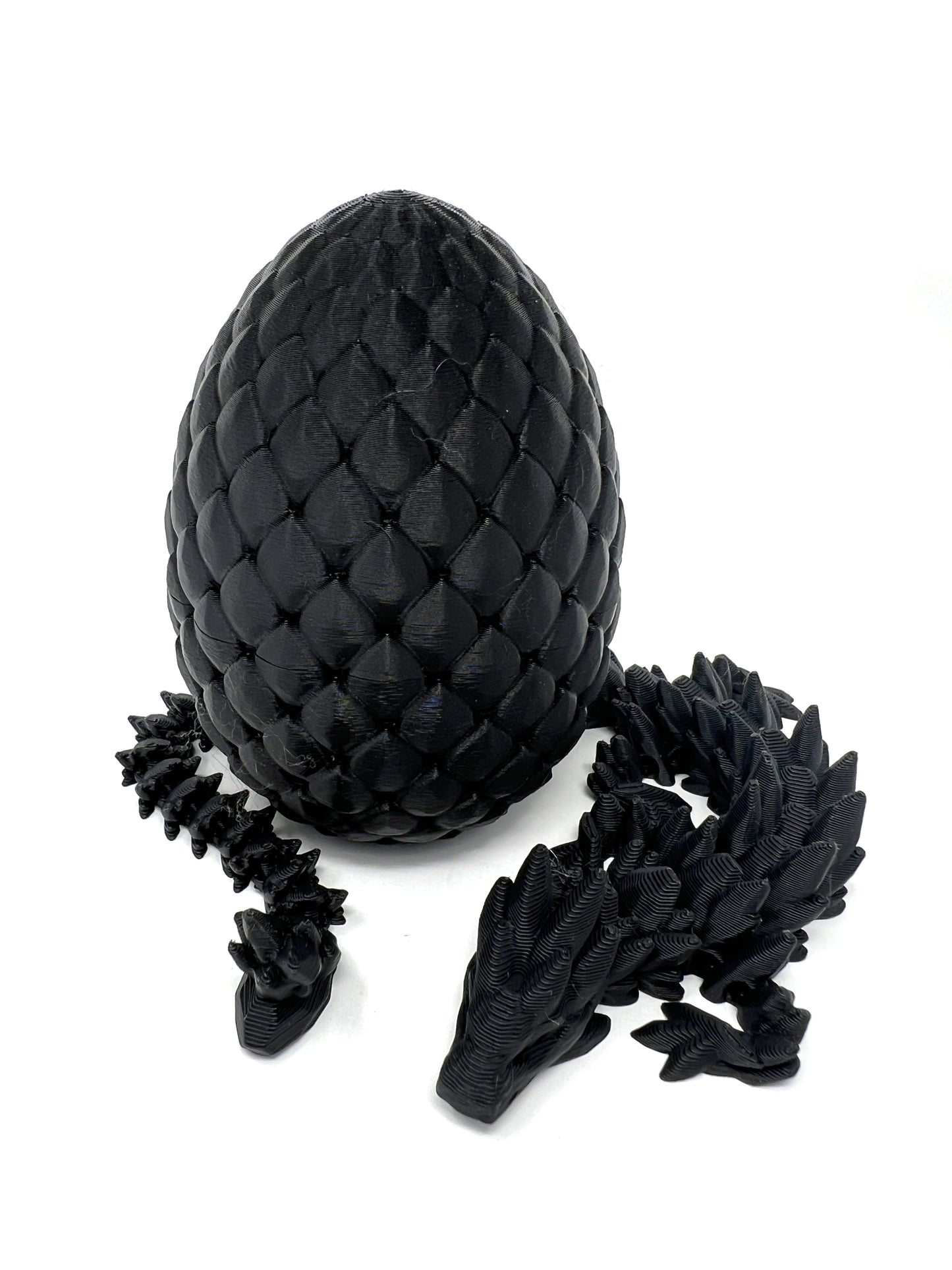 Small 12" Crystal Dragon Fidget Toy with Surprise Egg - Heavy Duty - 3D Printed Flexible Articulating Plastic Collectible Figurine - (Autumn)