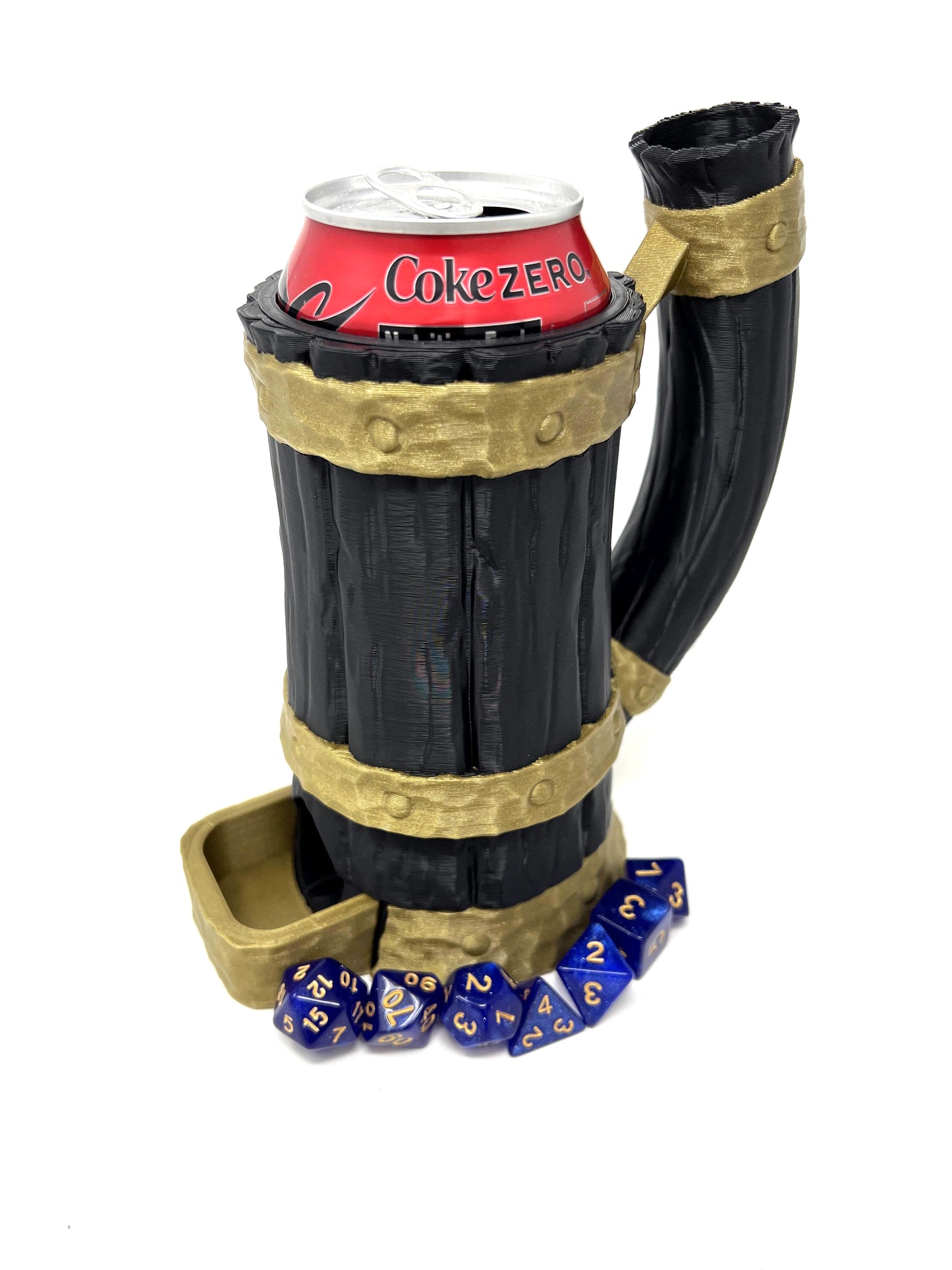 Tavern Mug Dice Tower - No Paint Odorless Insulated Cup Can Dice Tower - (Random 7PCS D20 Dice Set Included) - Dice Holder - Dungeons and Dragons - DND Gift