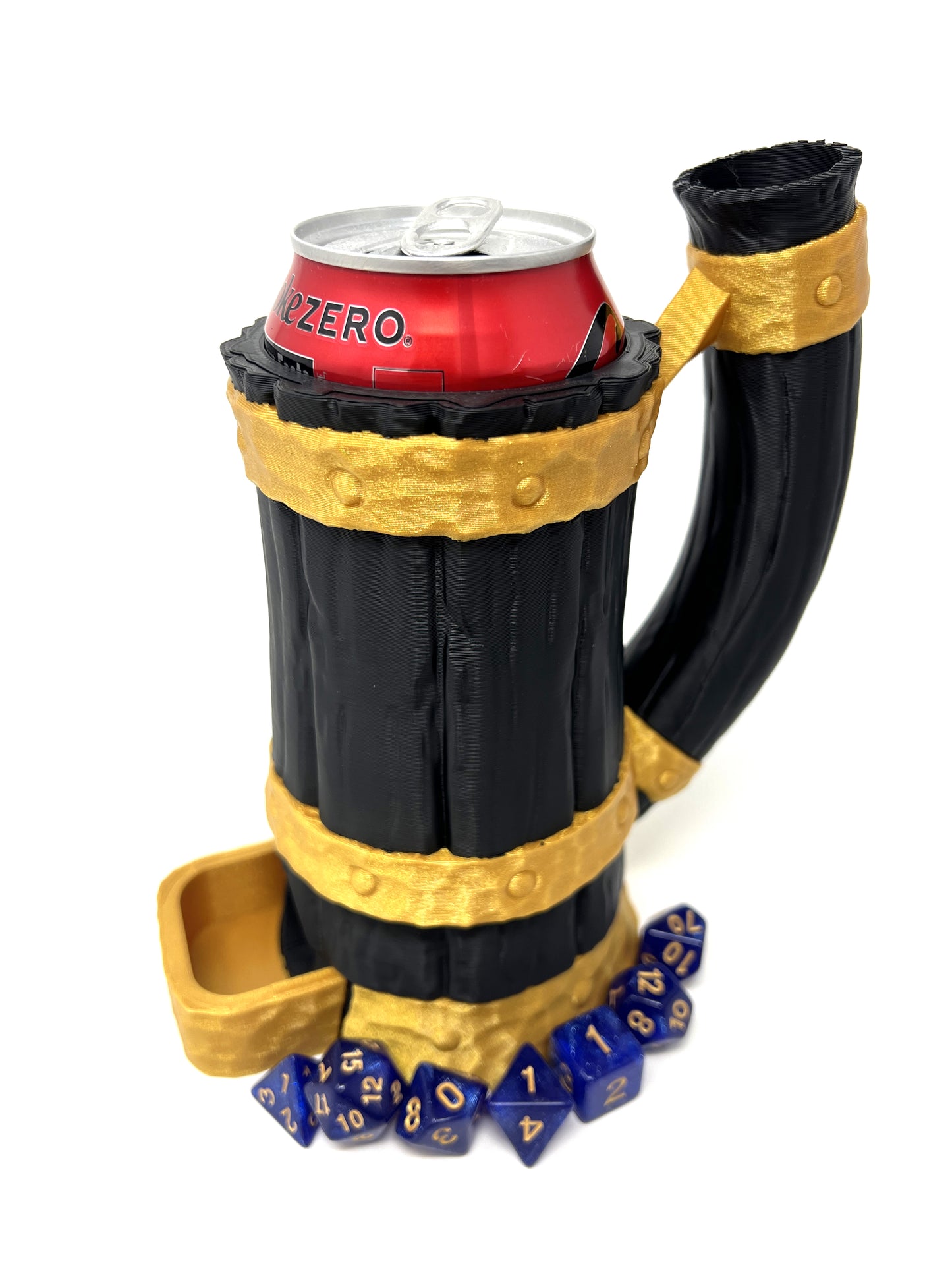 Tavern Mug Dice Tower - No Paint Odorless Insulated Cup Can Dice Tower - (Random 7PCS D20 Dice Set Included) - Dice Holder - Dungeons and Dragons - DND Gift
