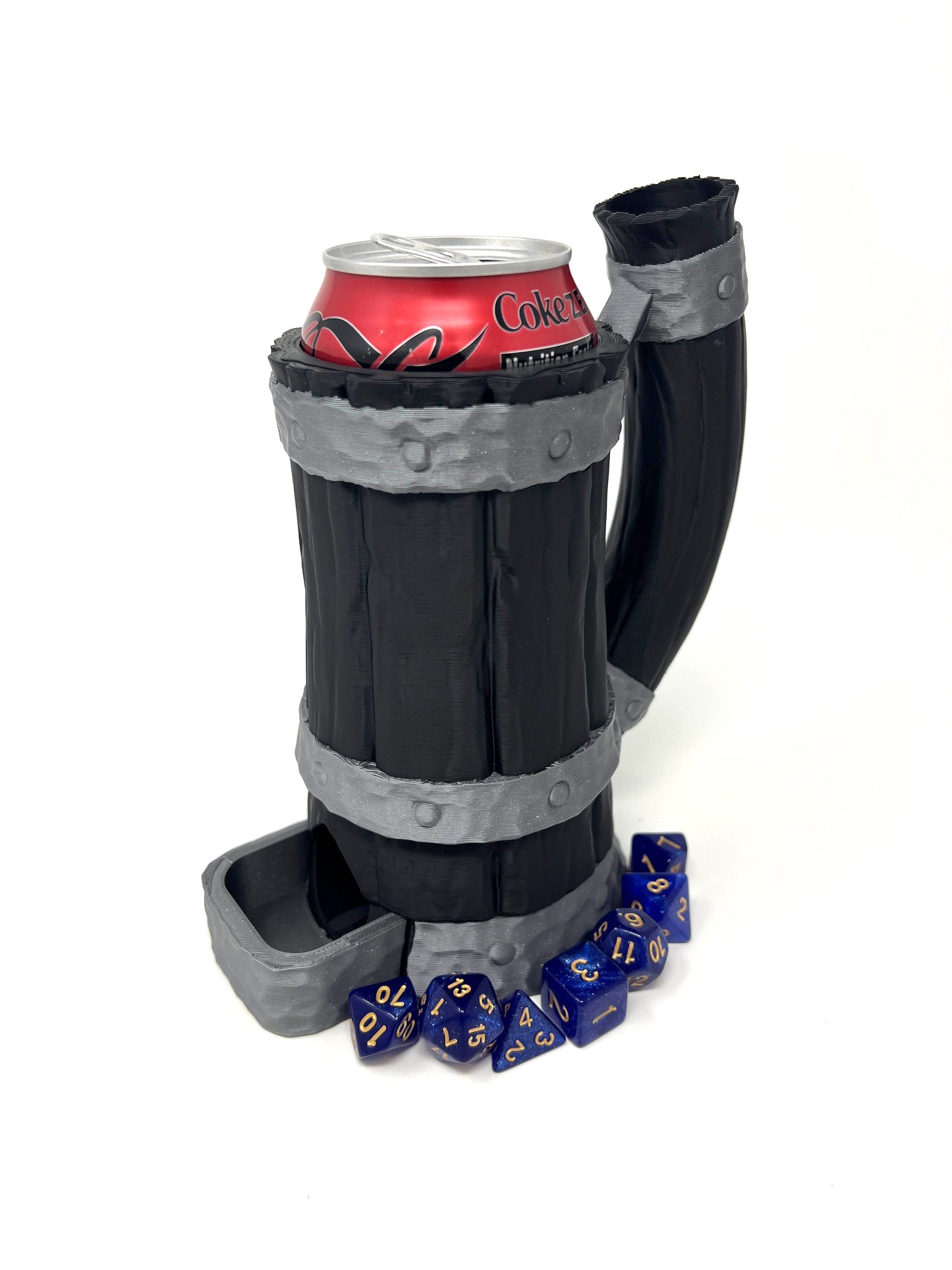 Tavern Mug Dice Tower - No Paint Odorless Insulated Cup Can Dice Tower - (Random 7PCS D20 Dice Set Included) - Dice Holder - Dungeons and Dragons - DND Gift