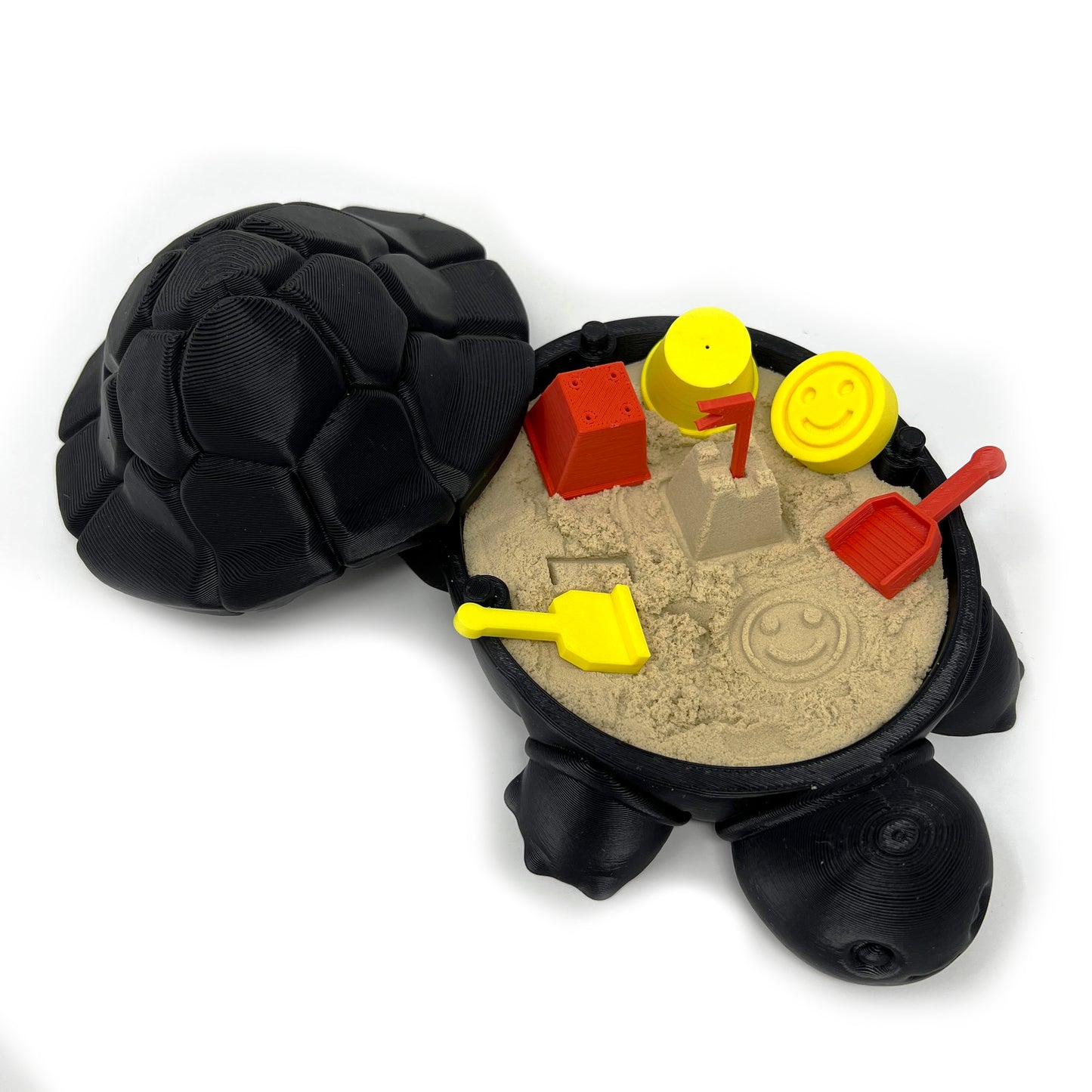 Mini Desktop Turtle Sand Box - 6 x 6 in - Stress Relief - Made in USA - Includes Moldable Play Sand and Mini Tool - Novelty Gift - Desktop Decor - Zen Garden