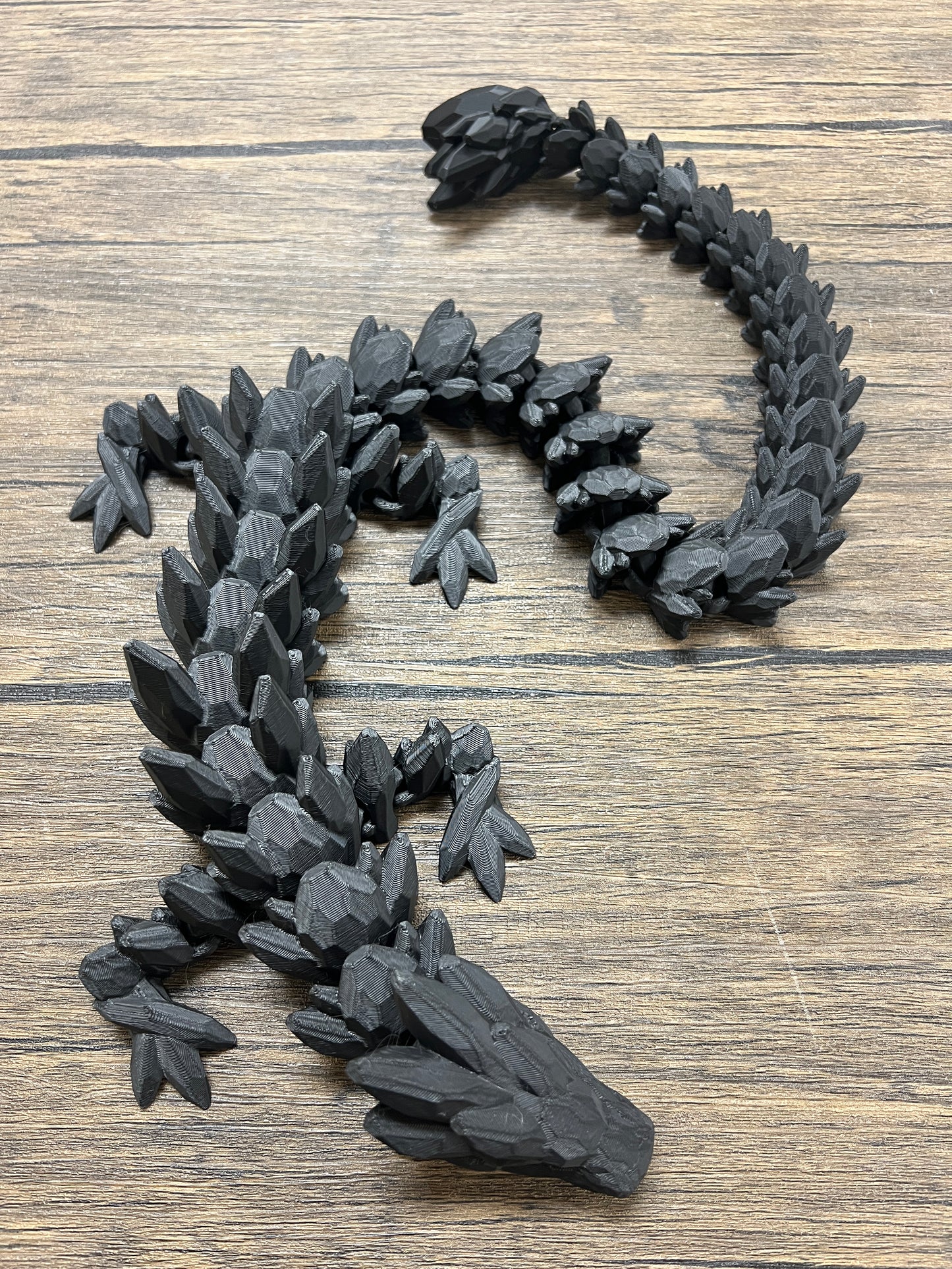 XL 26" Crystal Dragon Fidget Toy - Heavy Duty - 3D Printed Flexible Articulating Dragon Plastic Collectible Figurine - Surprise Egg Compatible
