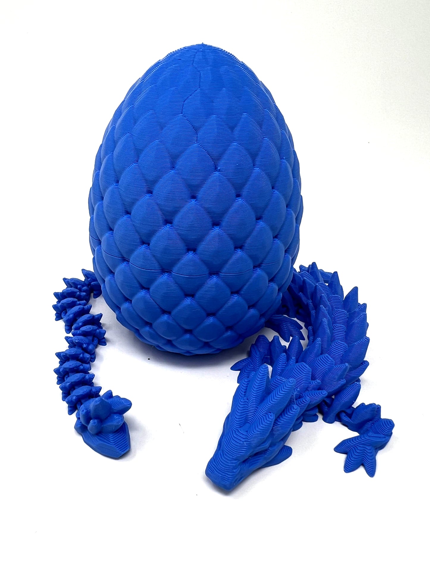 Small 12" Crystal Dragon Fidget Toy with Surprise Egg - Heavy Duty - 3D Printed Flexible Articulating Plastic Collectible Figurine - (Autumn)