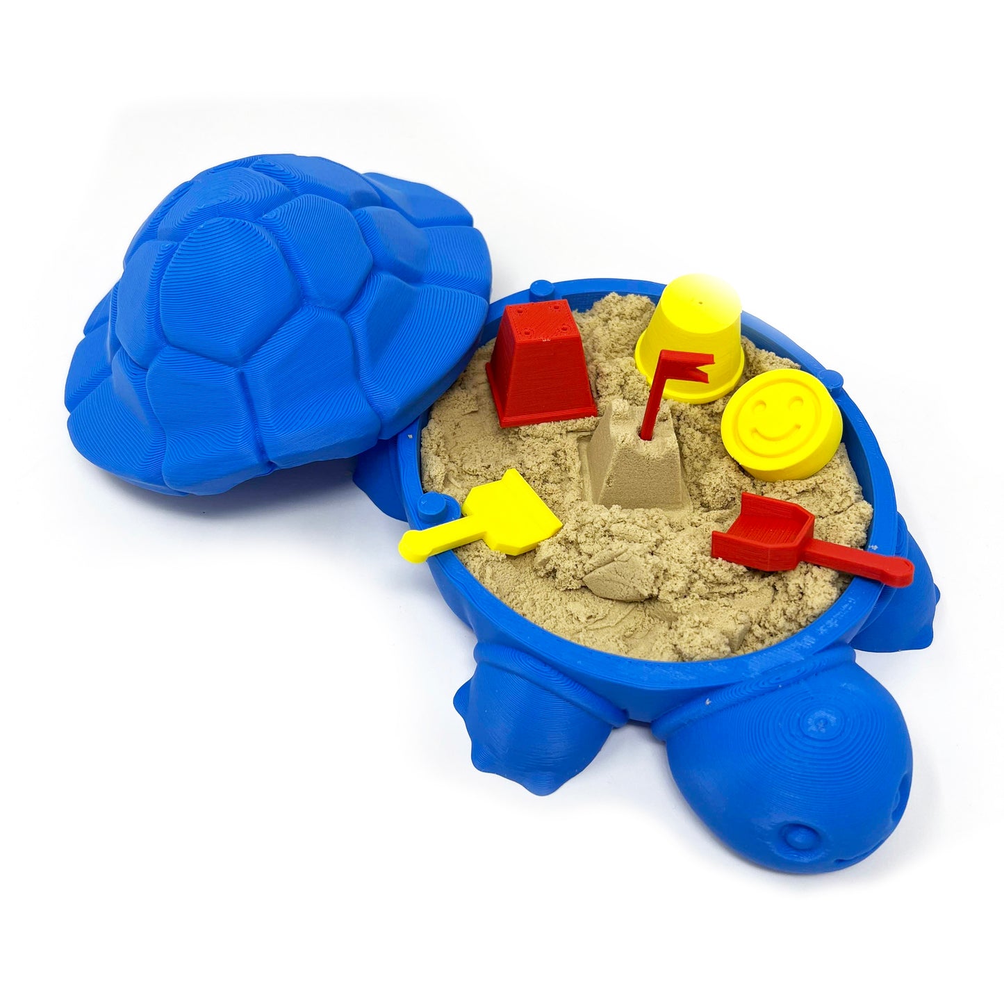 Mini Desktop Turtle Sand Box - 6 x 6 in - Stress Relief - Made in USA - Includes Moldable Play Sand and Mini Tool - Novelty Gift - Desktop Decor - Zen Garden