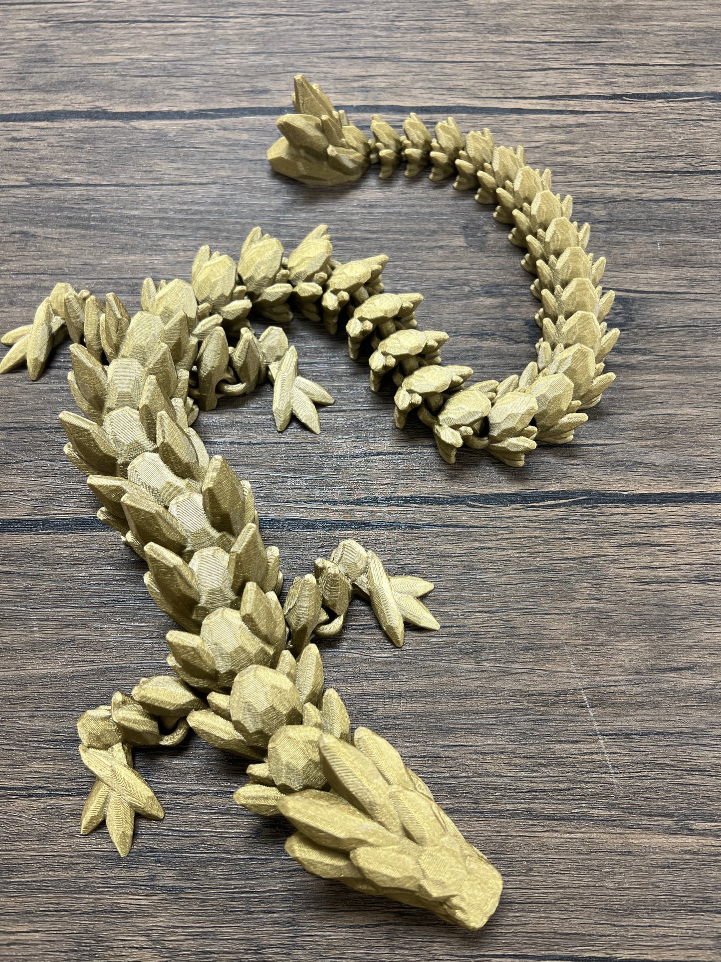 XL 26" Crystal Dragon Fidget Toy - Heavy Duty - 3D Printed Flexible Articulating Dragon Plastic Collectible Figurine - Surprise Egg Compatible