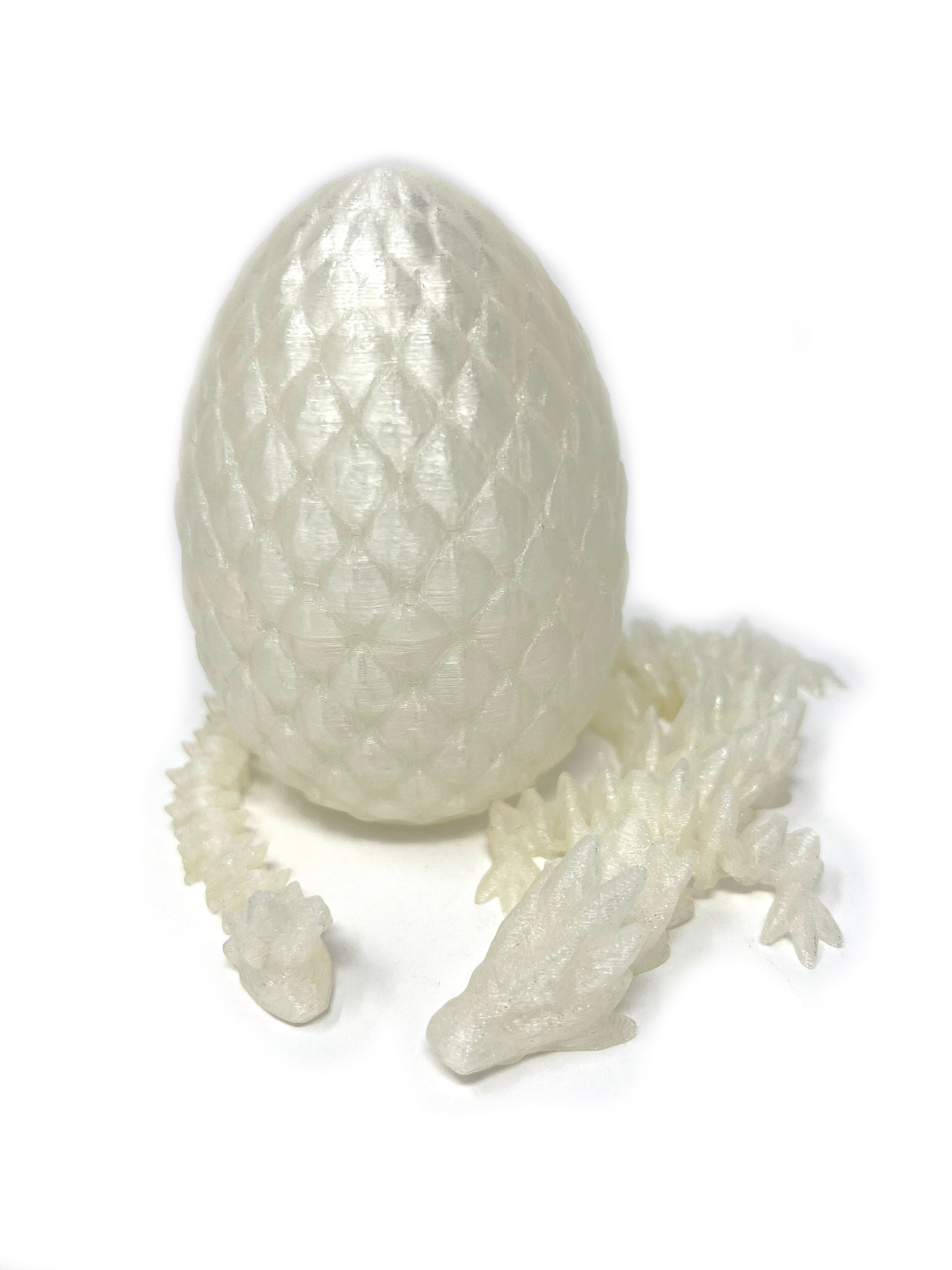 Small 12" Crystal Dragon Fidget Toy with Surprise Egg - Heavy Duty - 3D Printed Flexible Articulating Plastic Collectible Figurine - (Autumn)