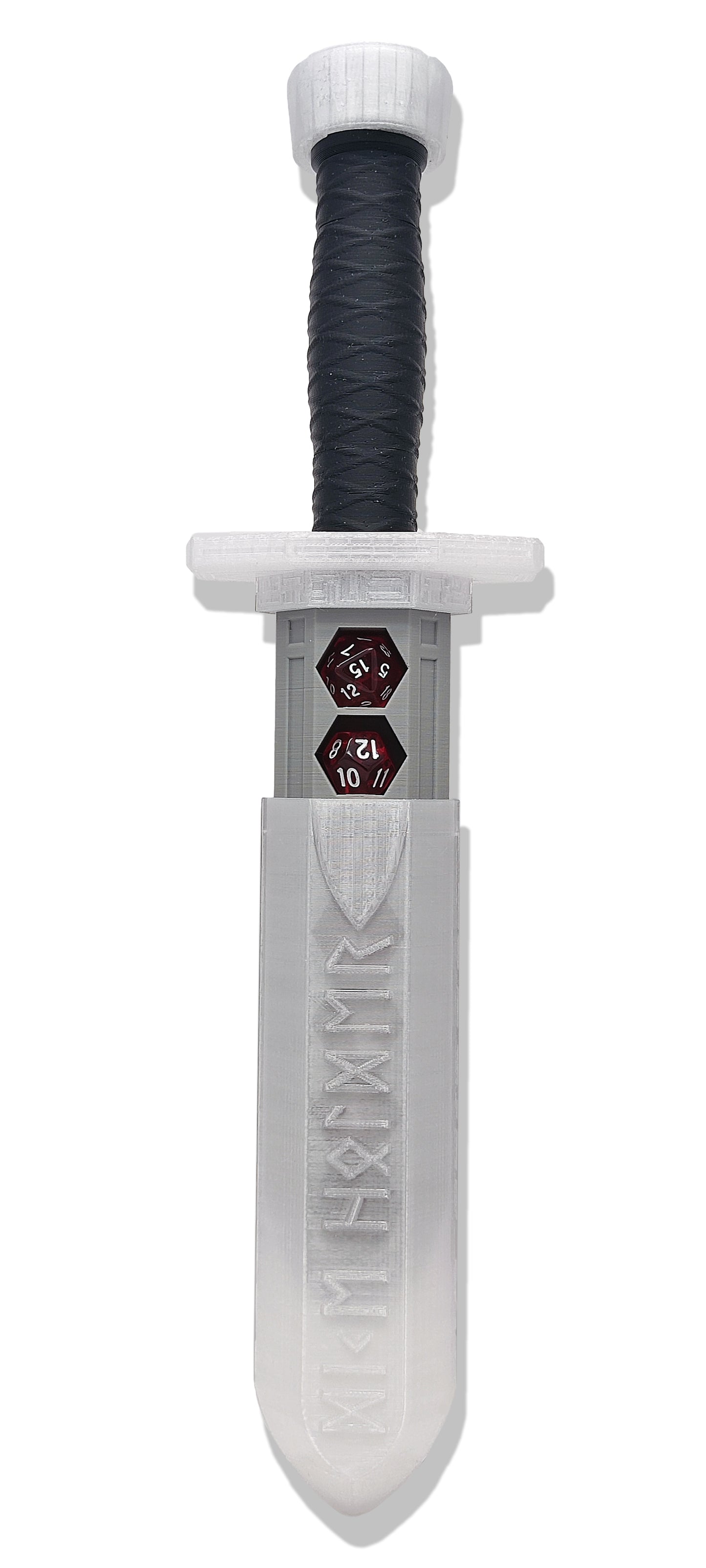 Sword Dagger Dice Holder - (Random 7PCS D20 Dice Set Included) - Custom Polyhedral Dice Storage for Tabletop RPG - Dungeons and Dragons - DND - D&D