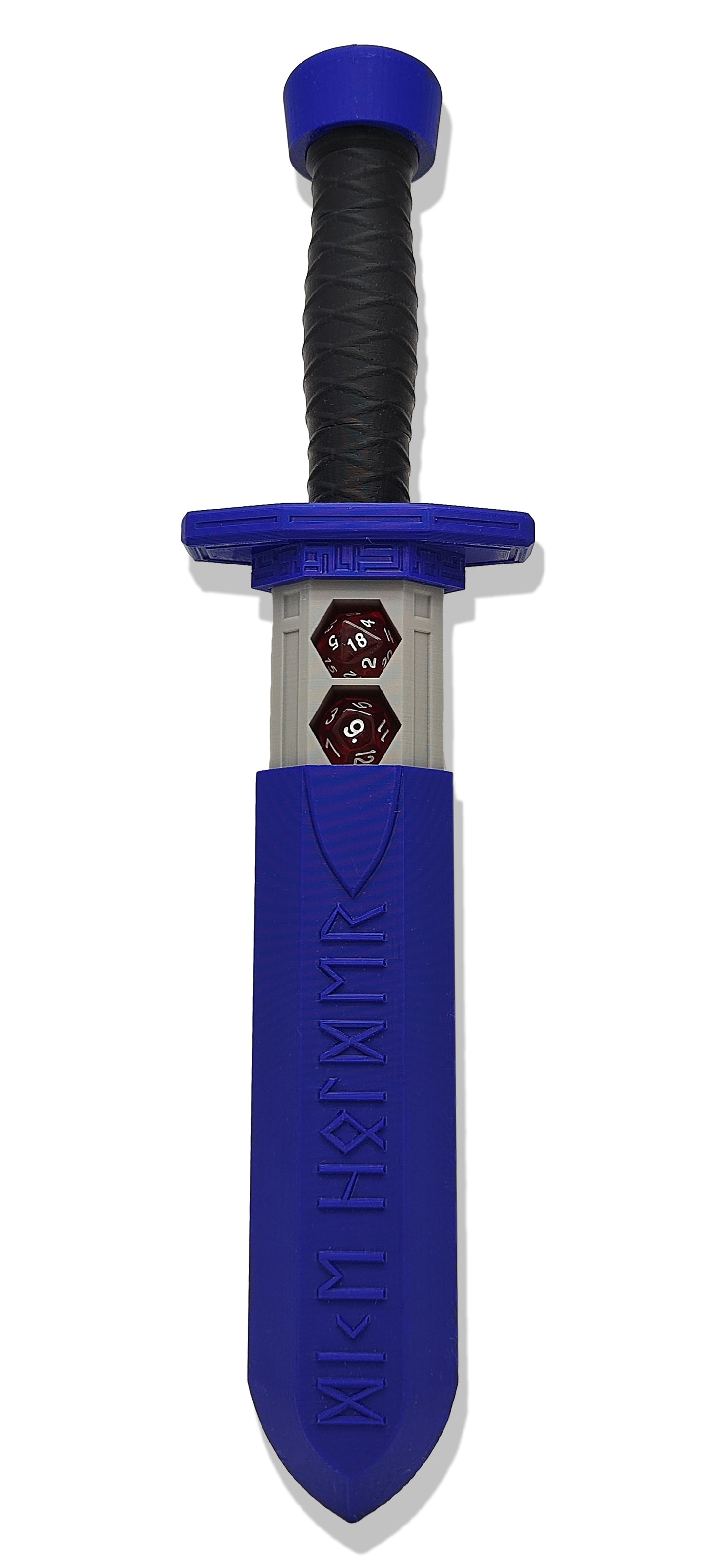 Sword Dagger Dice Holder - (Random 7PCS D20 Dice Set Included) - Custom Polyhedral Dice Storage for Tabletop RPG - Dungeons and Dragons - DND - D&D