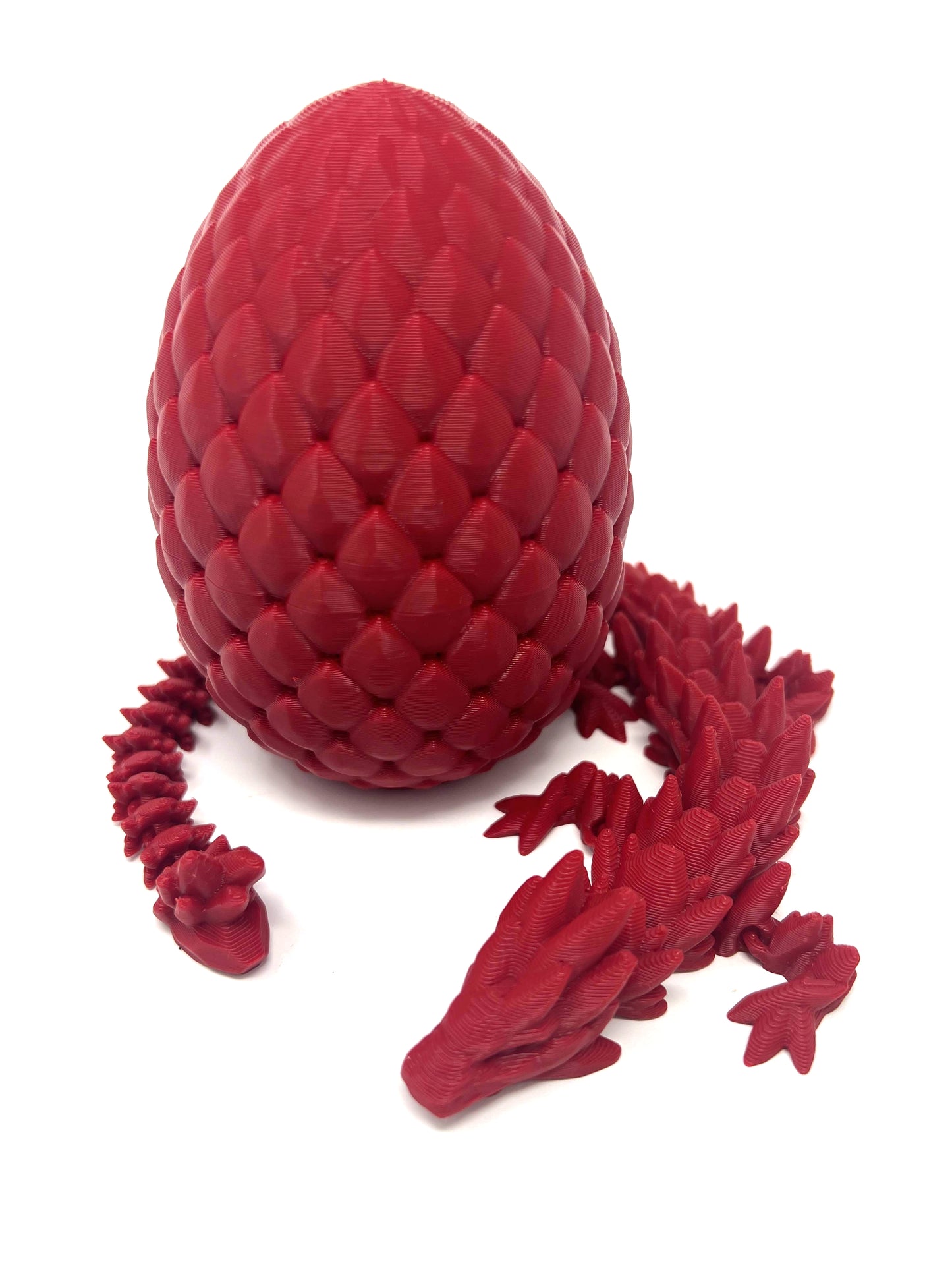 Small 12" Crystal Dragon Fidget Toy with Surprise Egg - Heavy Duty - 3D Printed Flexible Articulating Plastic Collectible Figurine - (Autumn)