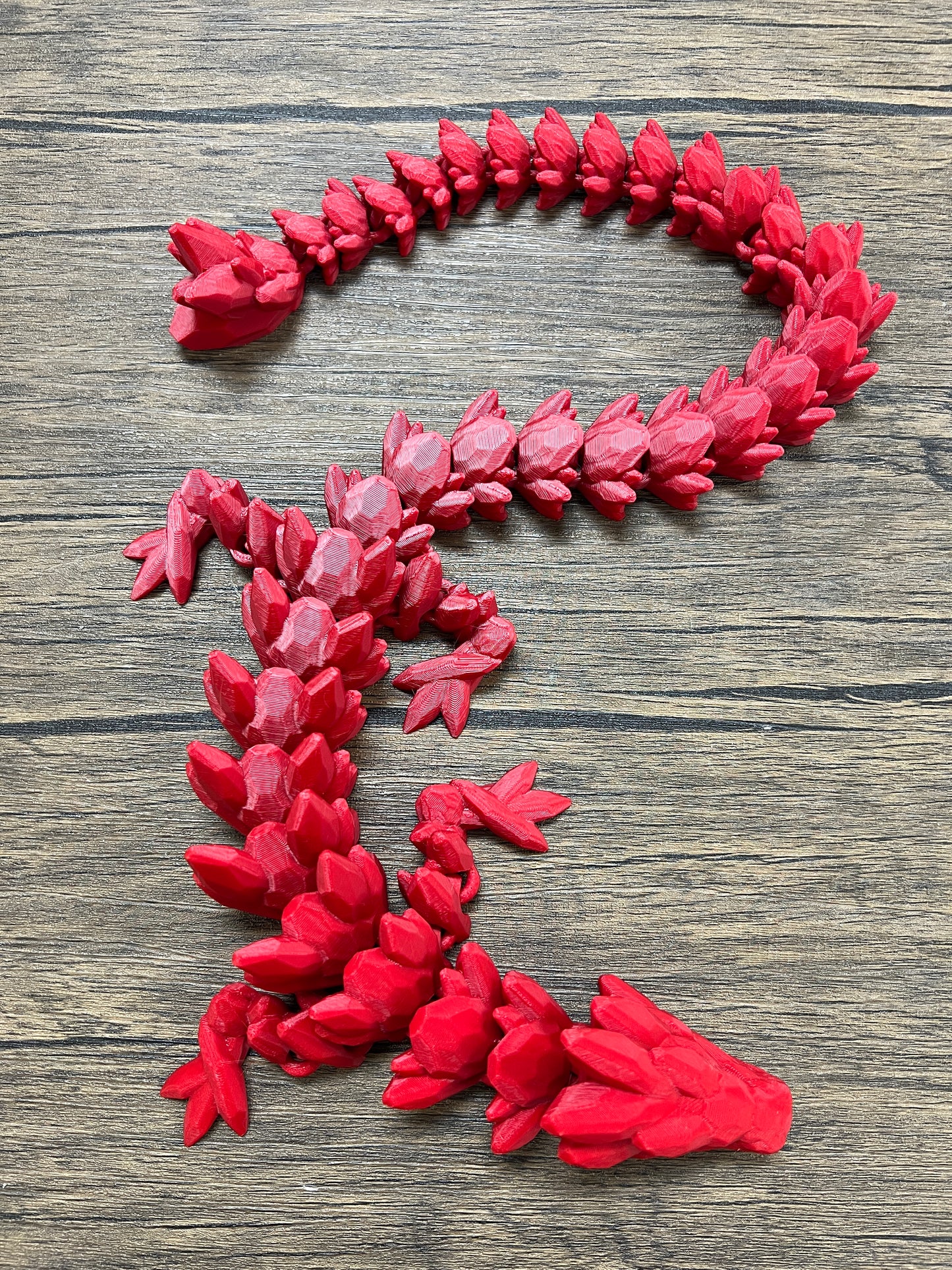 XL 26" Crystal Dragon Fidget Toy - Heavy Duty - 3D Printed Flexible Articulating Dragon Plastic Collectible Figurine - Surprise Egg Compatible