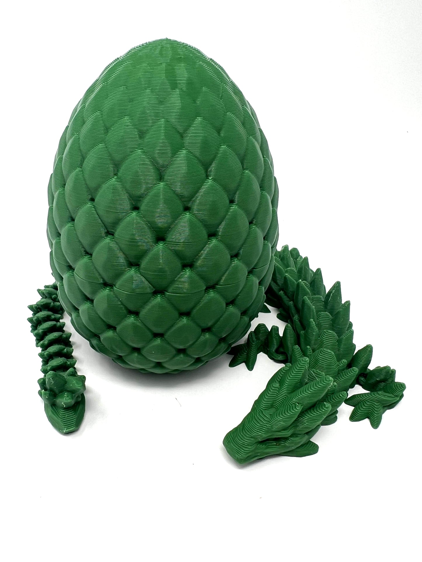 Small 12" Crystal Dragon Fidget Toy with Surprise Egg - Heavy Duty - 3D Printed Flexible Articulating Plastic Collectible Figurine - (Autumn)