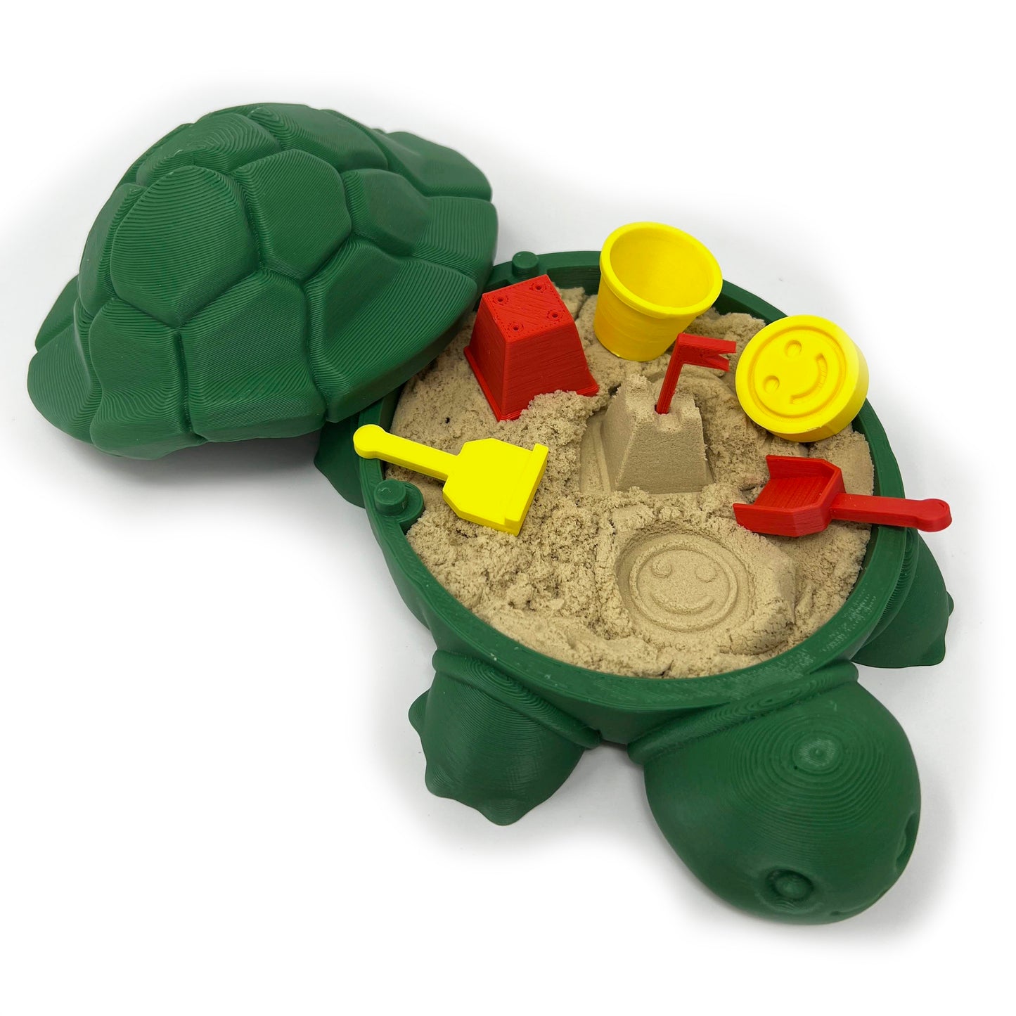 Mini Desktop Turtle Sand Box - 6 x 6 in - Stress Relief - Made in USA - Includes Moldable Play Sand and Mini Tool - Novelty Gift - Desktop Decor - Zen Garden