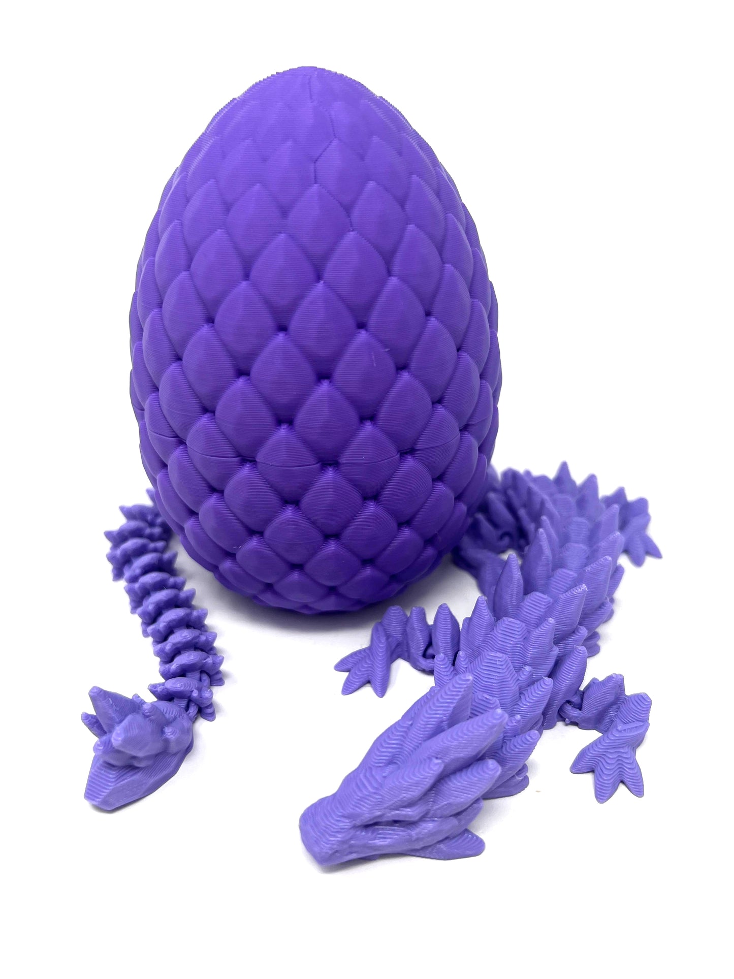 Small 12" Crystal Dragon Fidget Toy with Surprise Egg - Heavy Duty - 3D Printed Flexible Articulating Plastic Collectible Figurine - (Autumn)