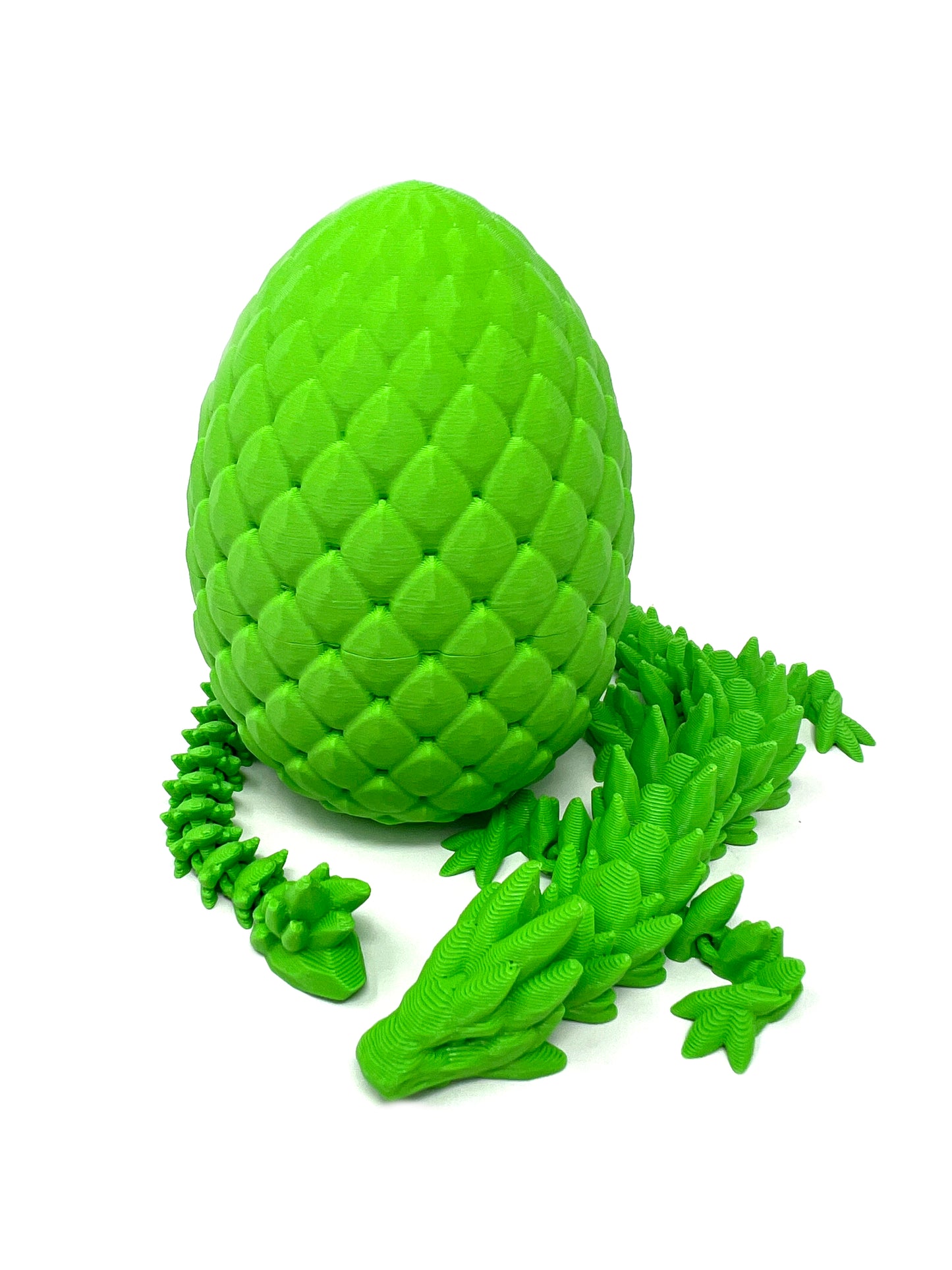 Small 12" Crystal Dragon Fidget Toy with Surprise Egg - Heavy Duty - 3D Printed Flexible Articulating Plastic Collectible Figurine - (Autumn)