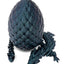 Small 12" Crystal Dragon Fidget Toy with Surprise Egg - Heavy Duty - 3D Printed Flexible Articulating Plastic Collectible Figurine - (Autumn)