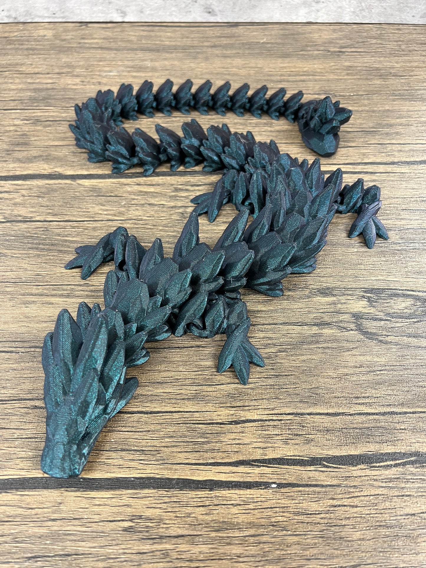 XL 26" Crystal Dragon Fidget Toy - Heavy Duty - 3D Printed Flexible Articulating Dragon Plastic Collectible Figurine - Surprise Egg Compatible