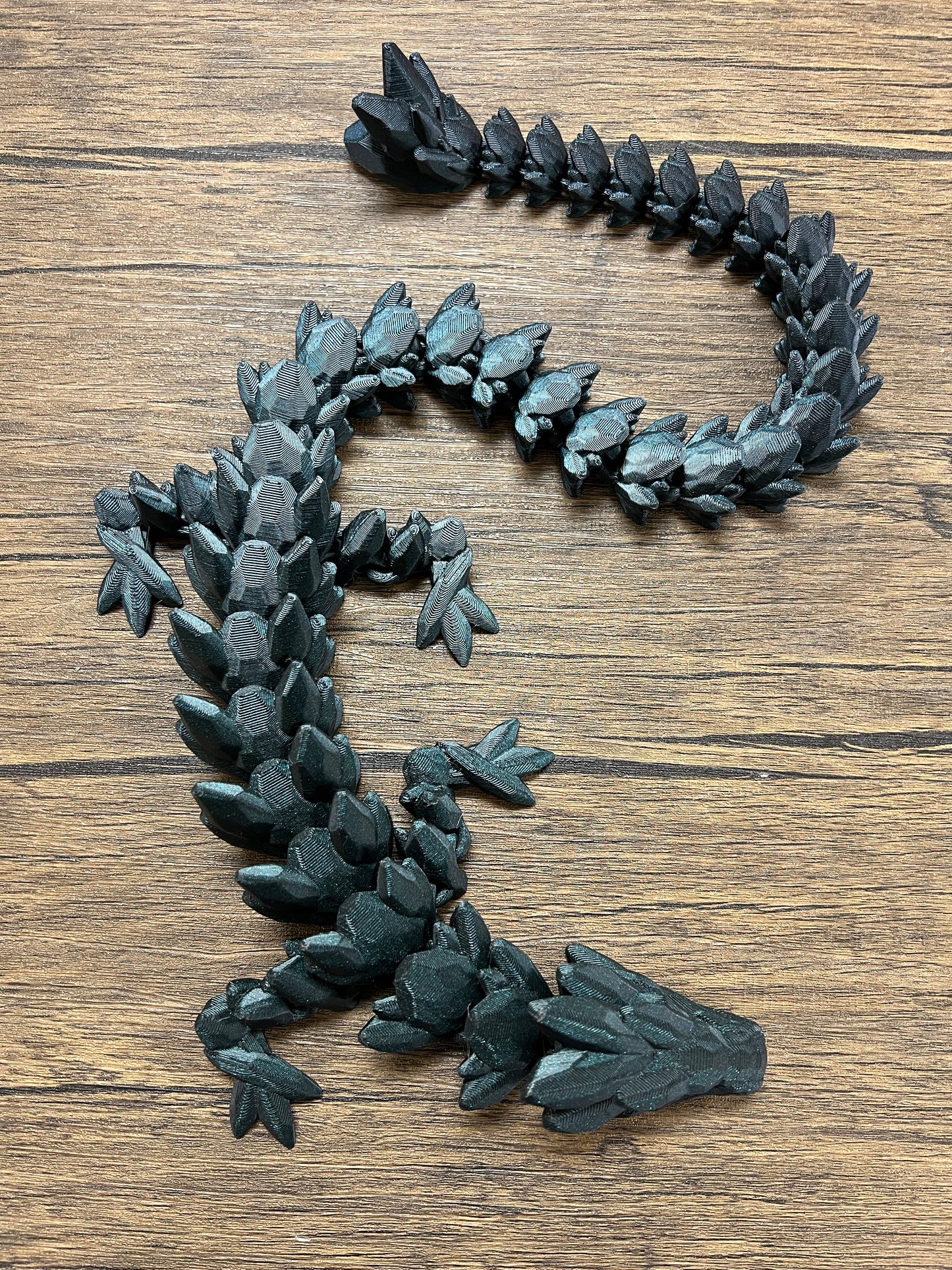 XL 26" Crystal Dragon Fidget Toy - Heavy Duty - 3D Printed Flexible Articulating Dragon Plastic Collectible Figurine - Surprise Egg Compatible