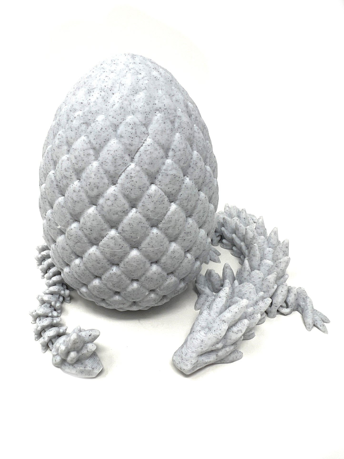 Small 12" Crystal Dragon Fidget Toy with Surprise Egg - Heavy Duty - 3D Printed Flexible Articulating Plastic Collectible Figurine - (Autumn)