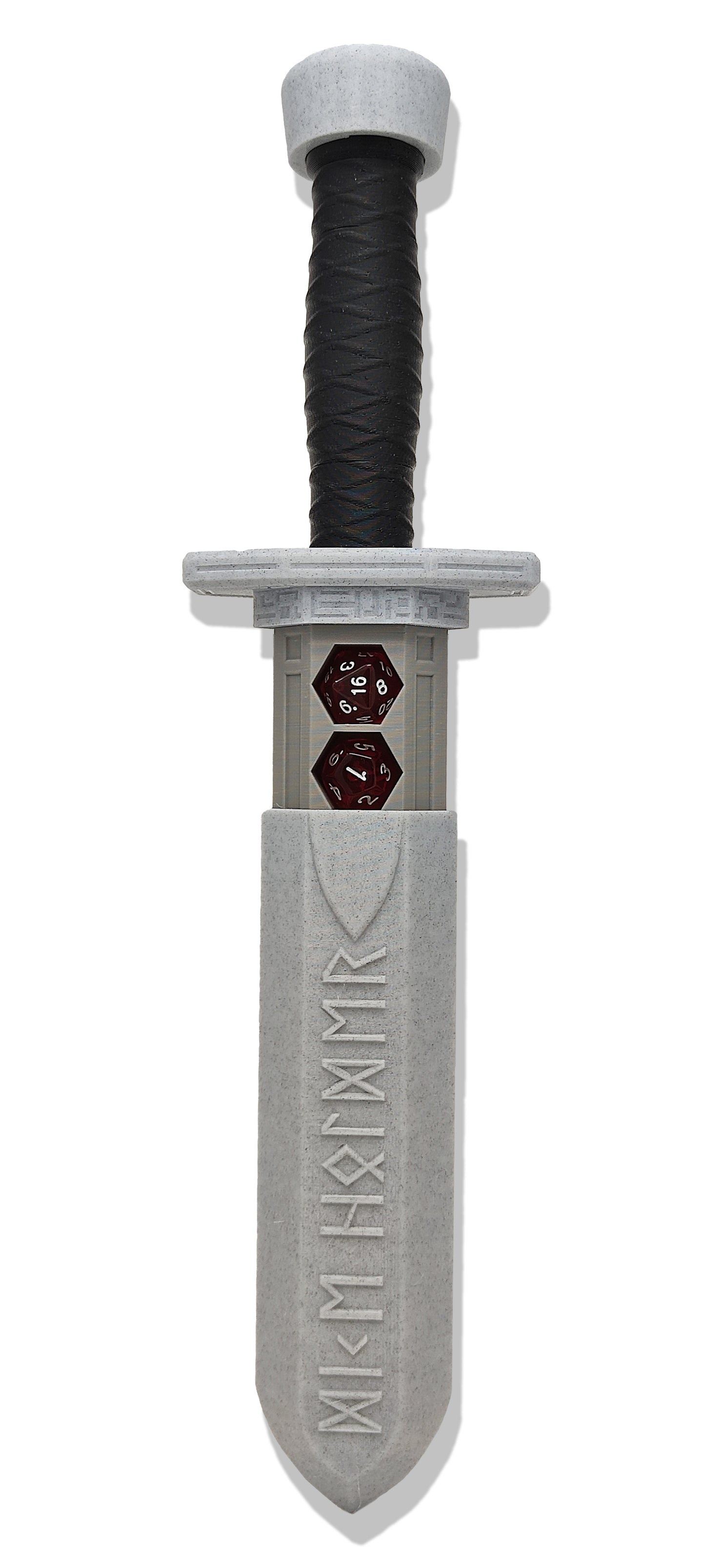 Sword Dagger Dice Holder - (Random 7PCS D20 Dice Set Included) - Custom Polyhedral Dice Storage for Tabletop RPG - Dungeons and Dragons - DND - D&D
