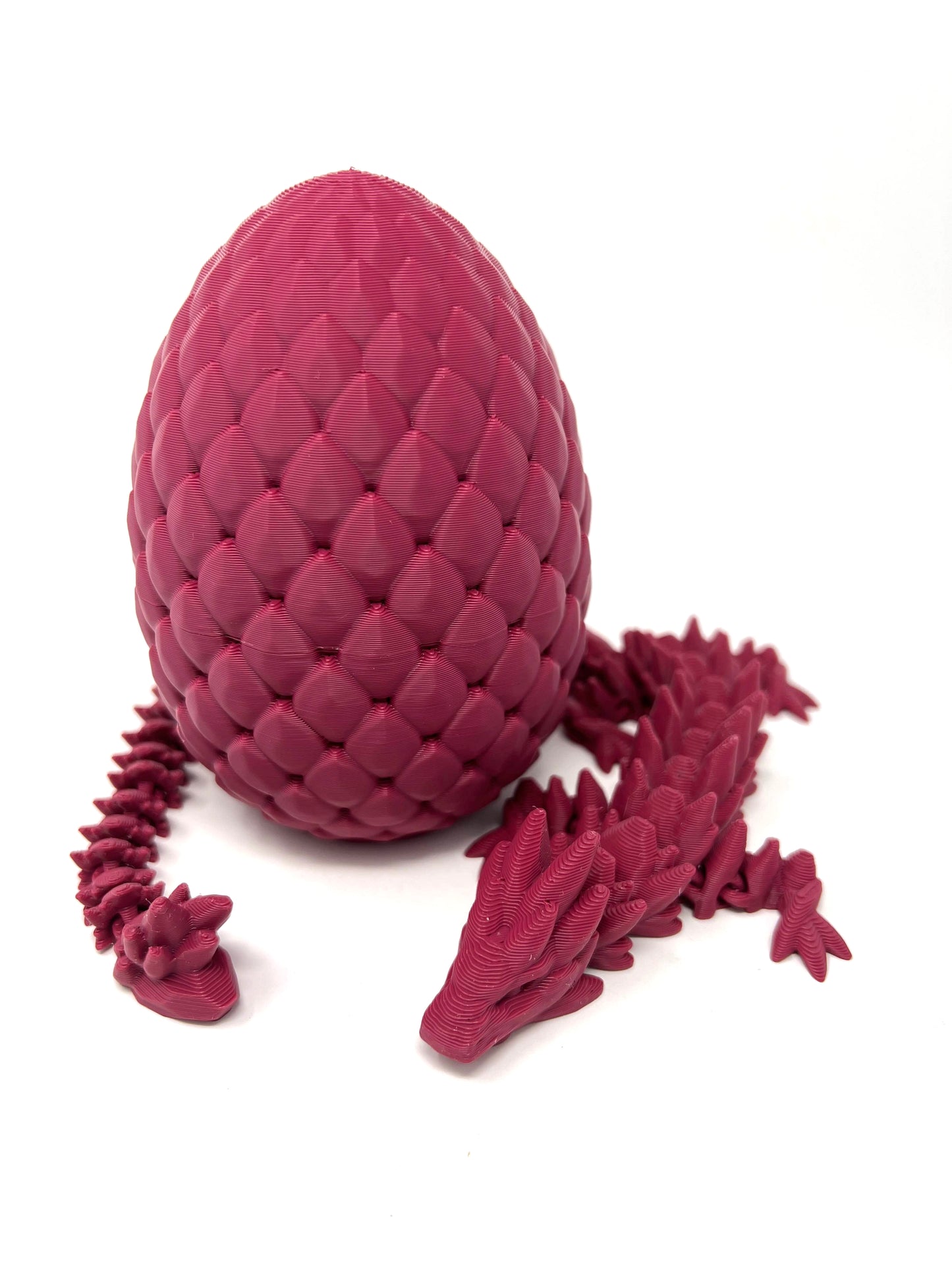Small 12" Crystal Dragon Fidget Toy with Surprise Egg - Heavy Duty - 3D Printed Flexible Articulating Plastic Collectible Figurine - (Autumn)