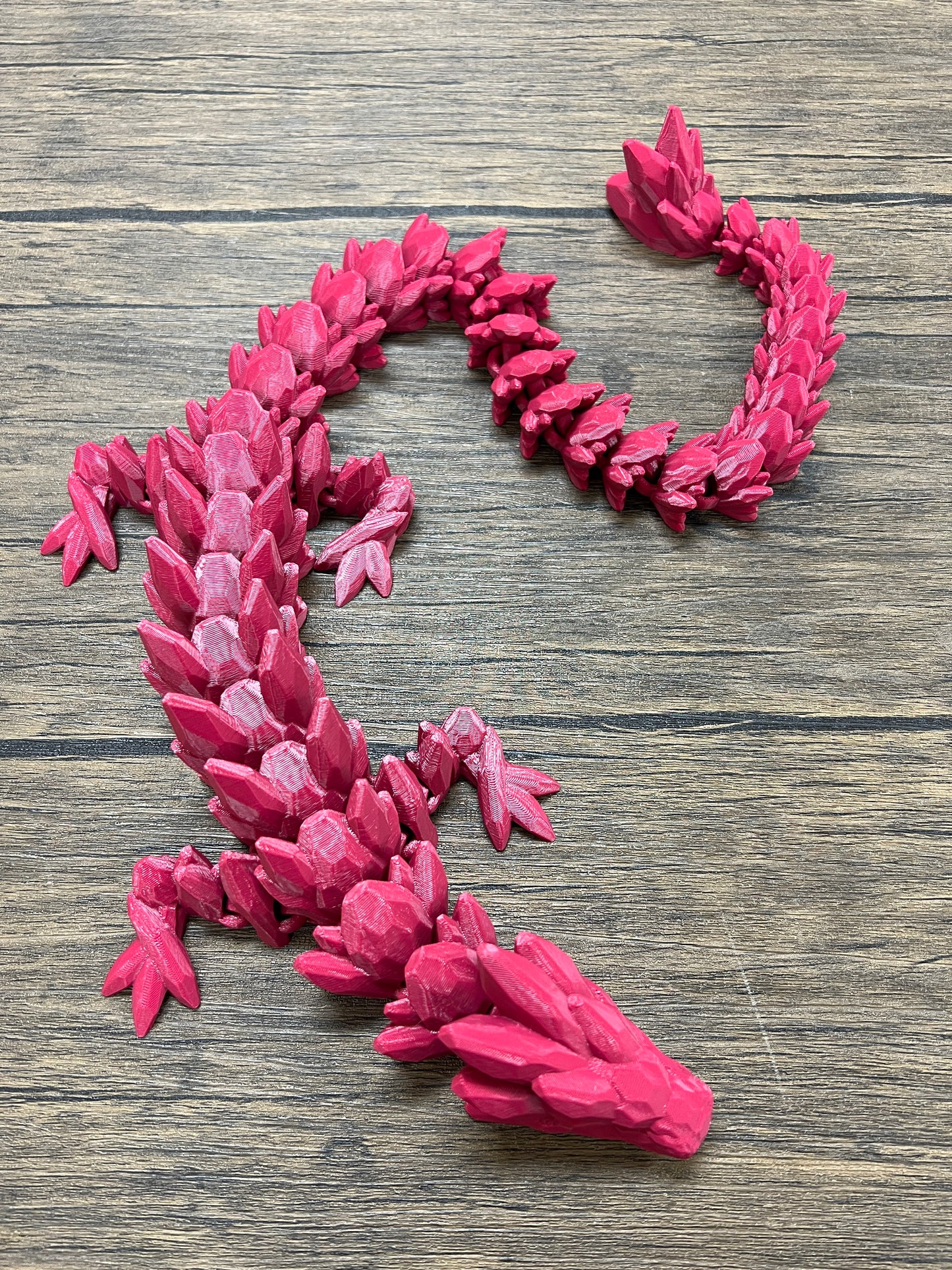 XL 26" Crystal Dragon Fidget Toy - Heavy Duty - 3D Printed Flexible Articulating Dragon Plastic Collectible Figurine - Surprise Egg Compatible