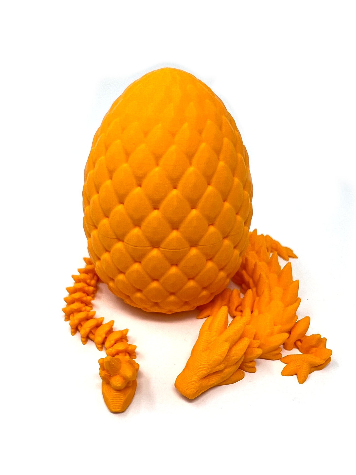 Small 12" Crystal Dragon Fidget Toy with Surprise Egg - Heavy Duty - 3D Printed Flexible Articulating Plastic Collectible Figurine - (Autumn)