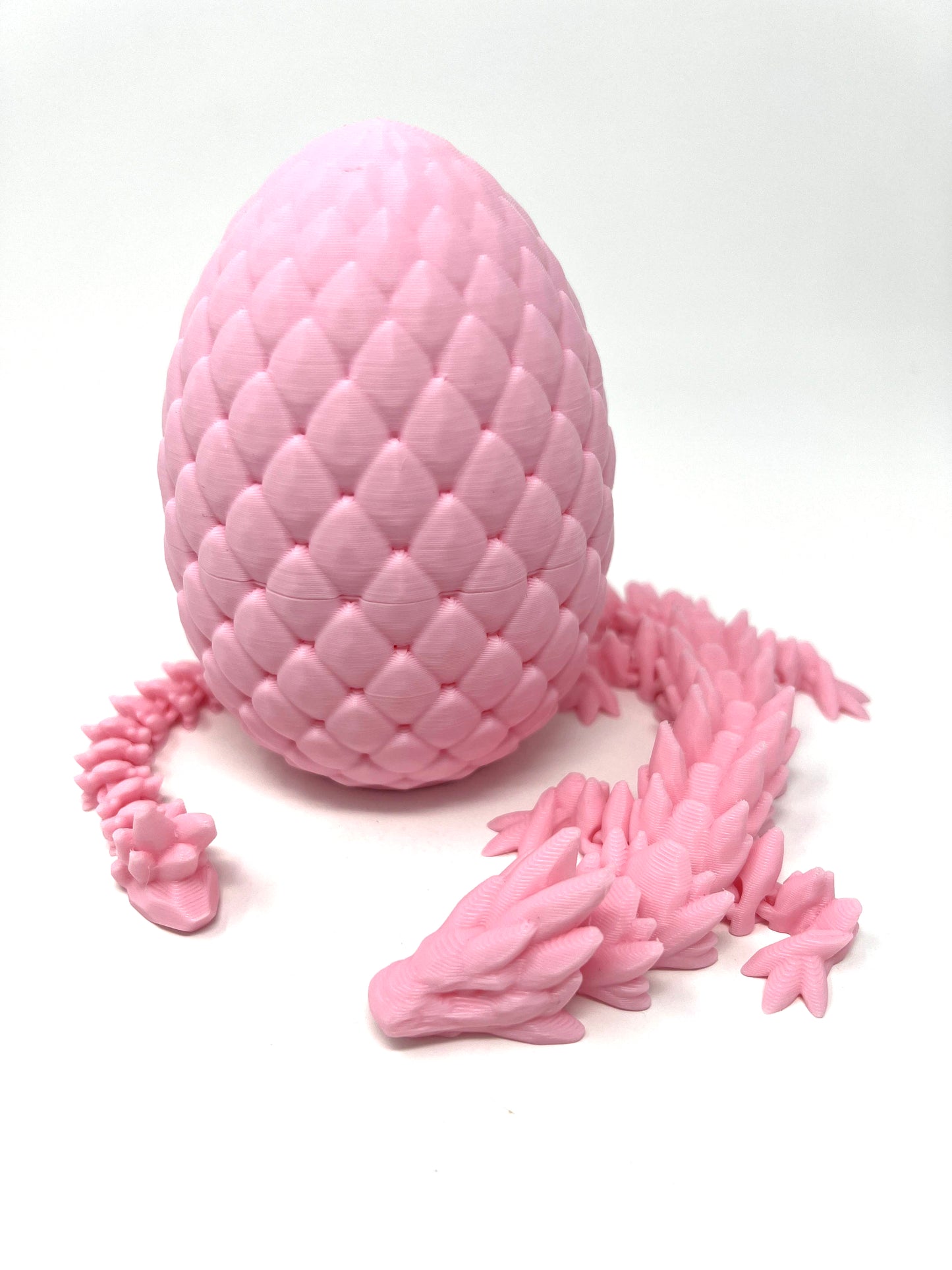 Small 12" Crystal Dragon Fidget Toy with Surprise Egg - Heavy Duty - 3D Printed Flexible Articulating Plastic Collectible Figurine - (Autumn)