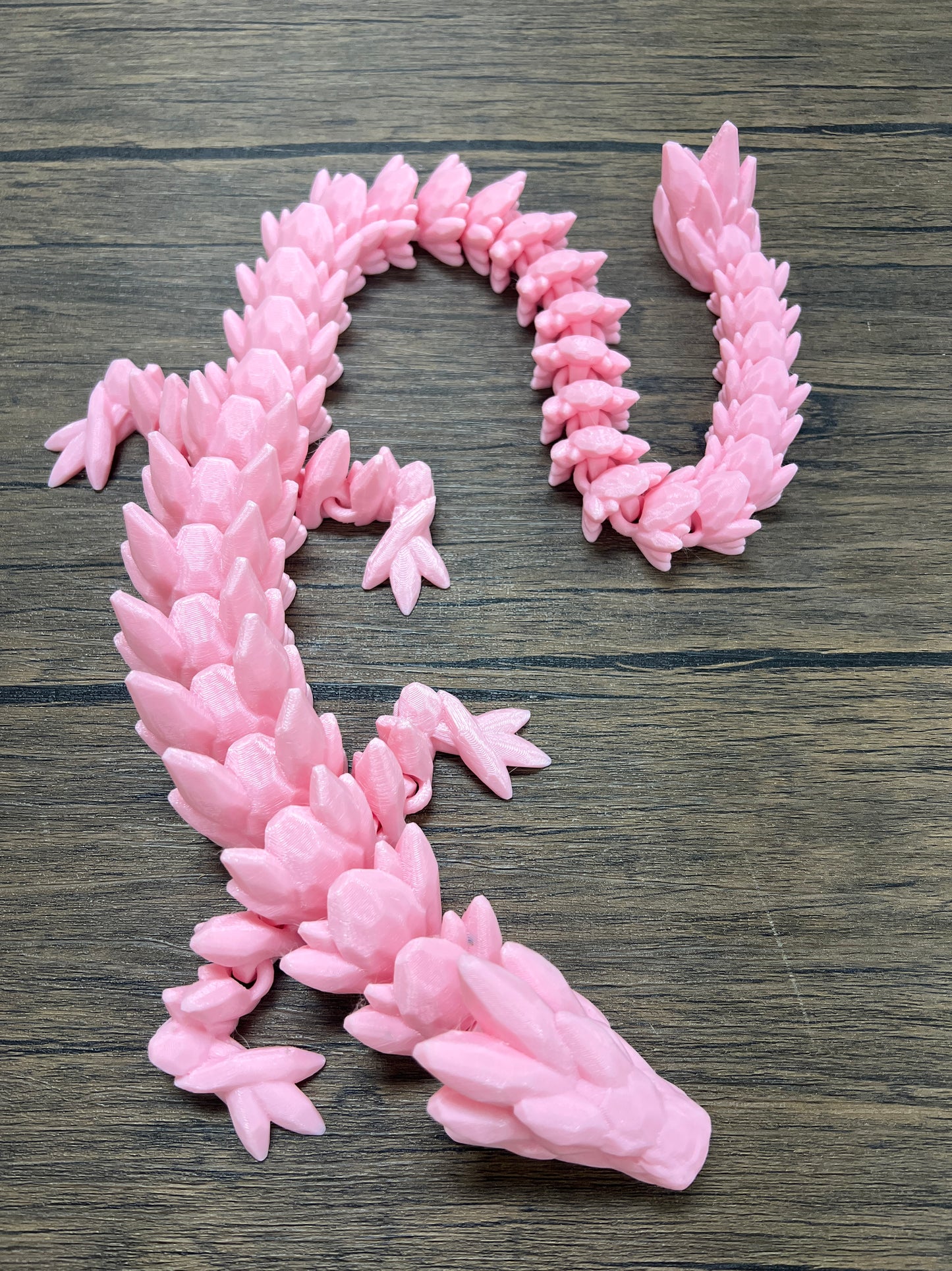 XL 26" Crystal Dragon Fidget Toy - Heavy Duty - 3D Printed Flexible Articulating Dragon Plastic Collectible Figurine - Surprise Egg Compatible
