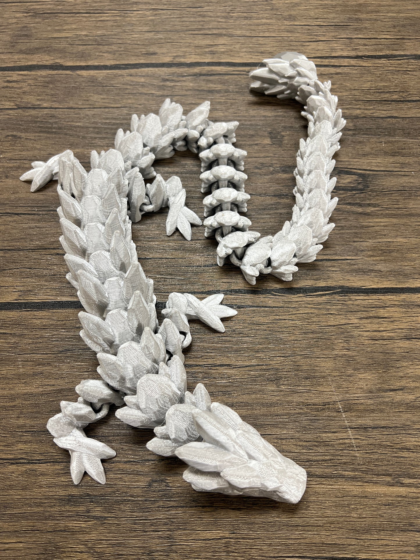 XL 26" Crystal Dragon Fidget Toy - Heavy Duty - 3D Printed Flexible Articulating Dragon Plastic Collectible Figurine - Surprise Egg Compatible