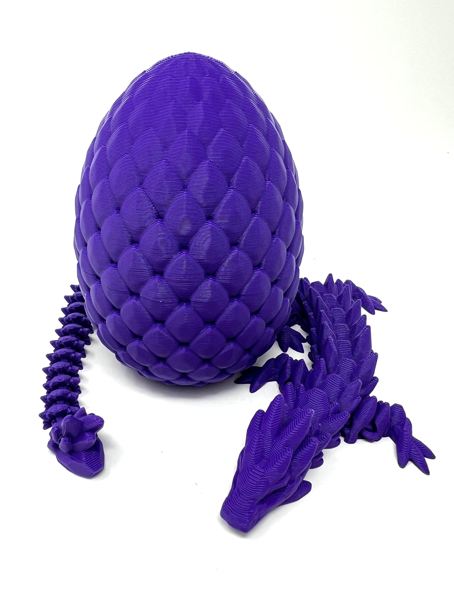 Small 12" Crystal Dragon Fidget Toy with Surprise Egg - Heavy Duty - 3D Printed Flexible Articulating Plastic Collectible Figurine - (Autumn)