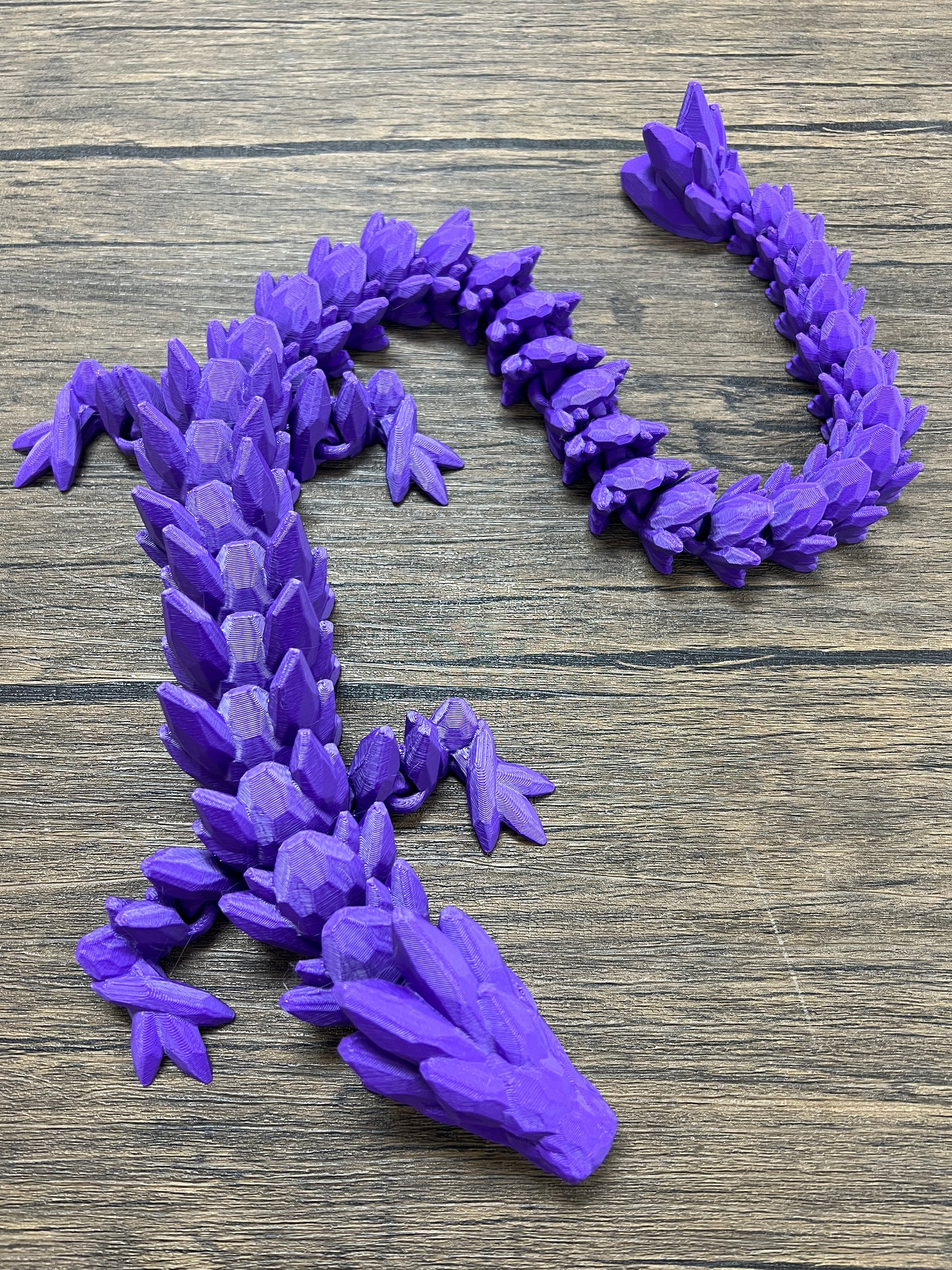 XL 26" Crystal Dragon Fidget Toy - Heavy Duty - 3D Printed Flexible Articulating Dragon Plastic Collectible Figurine - Surprise Egg Compatible