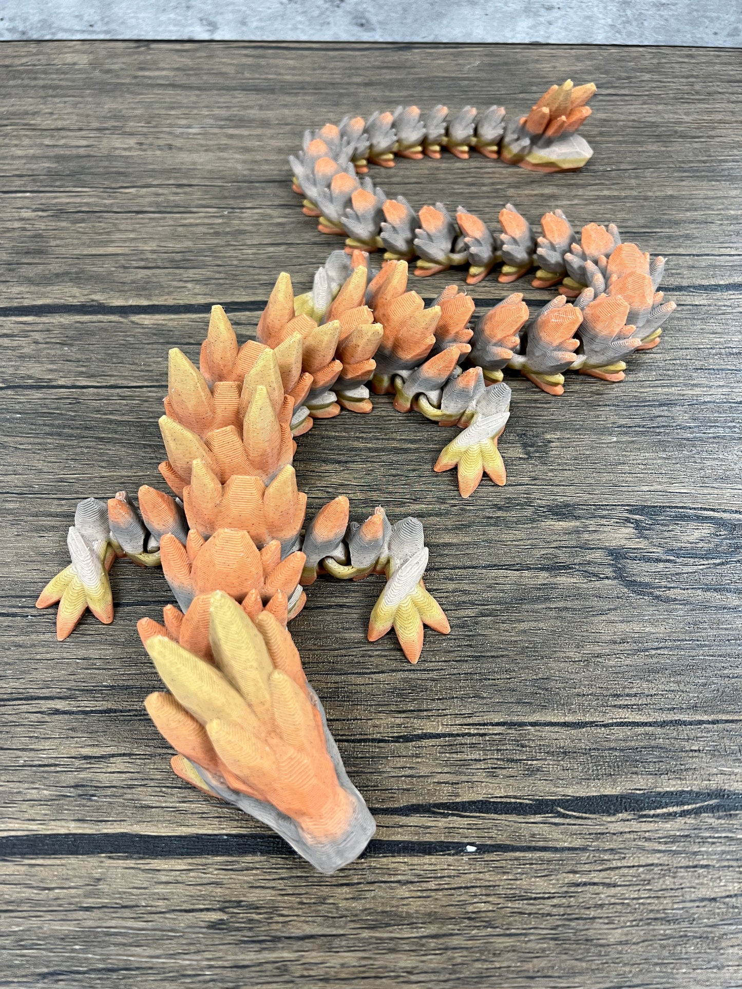 XL 26" Crystal Dragon Fidget Toy - Heavy Duty - 3D Printed Flexible Articulating Dragon Plastic Collectible Figurine - Surprise Egg Compatible