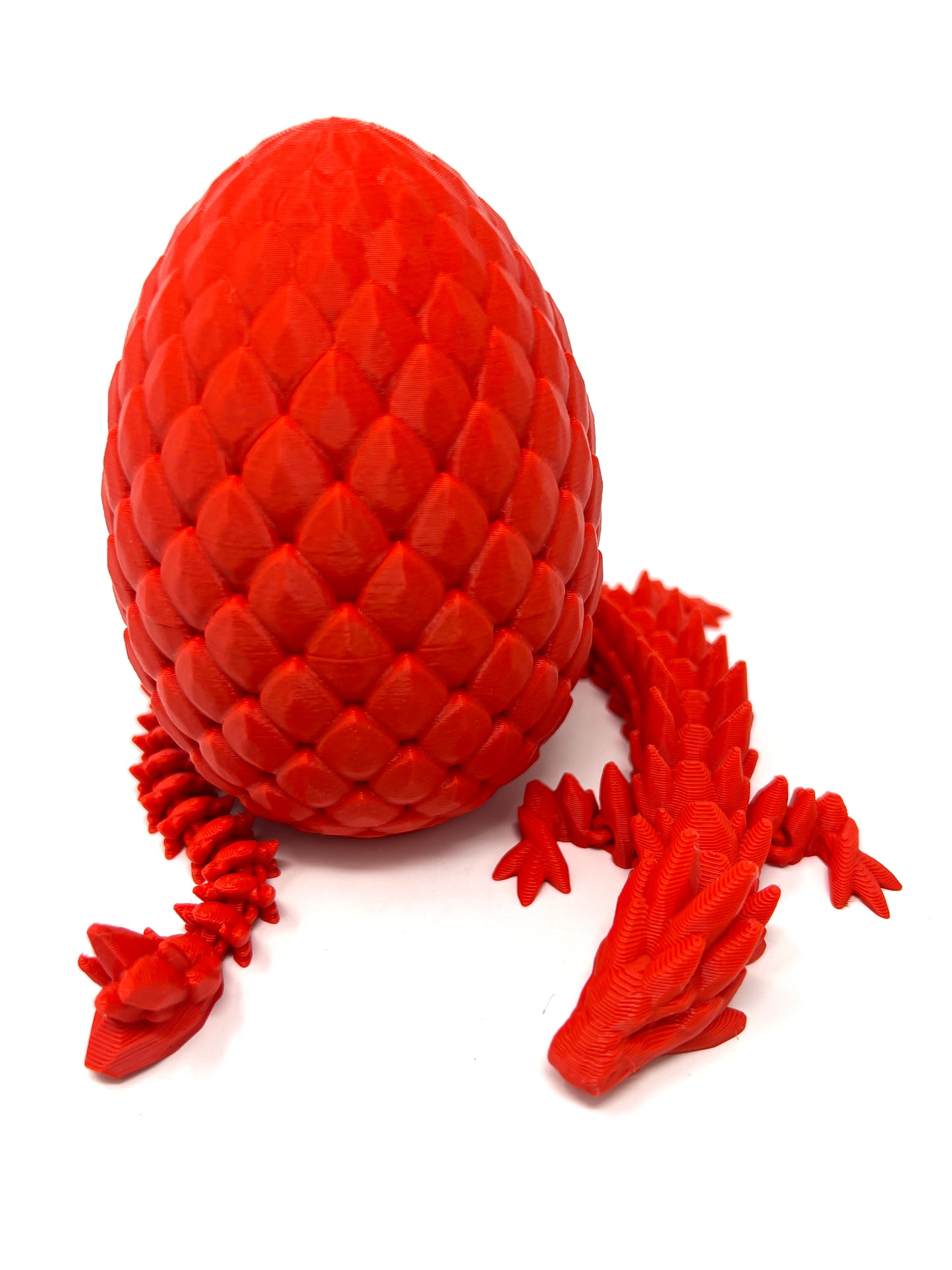 Small 12" Crystal Dragon Fidget Toy with Surprise Egg - Heavy Duty - 3D Printed Flexible Articulating Plastic Collectible Figurine - (Autumn)