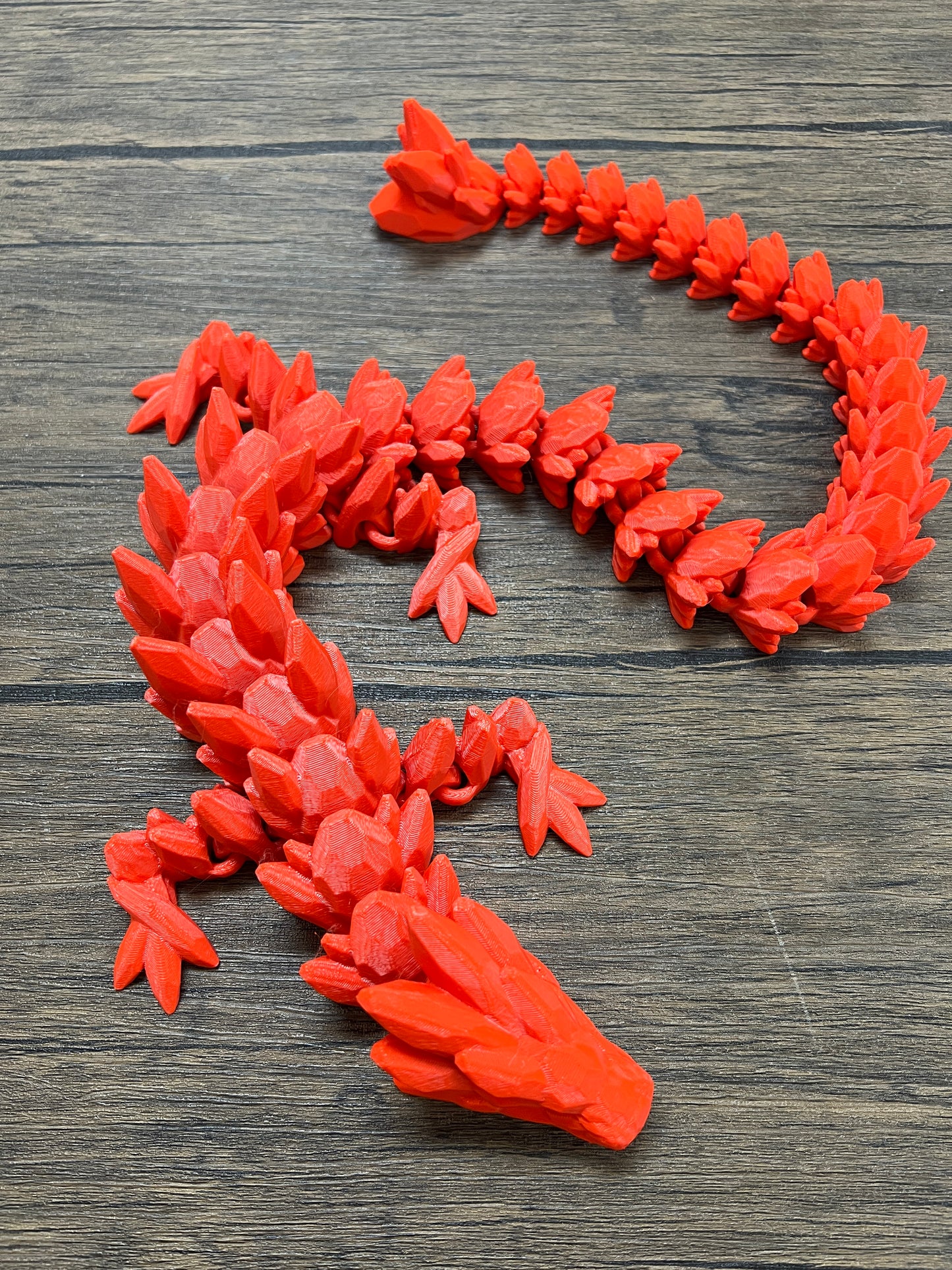 XL 26" Crystal Dragon Fidget Toy - Heavy Duty - 3D Printed Flexible Articulating Dragon Plastic Collectible Figurine - Surprise Egg Compatible