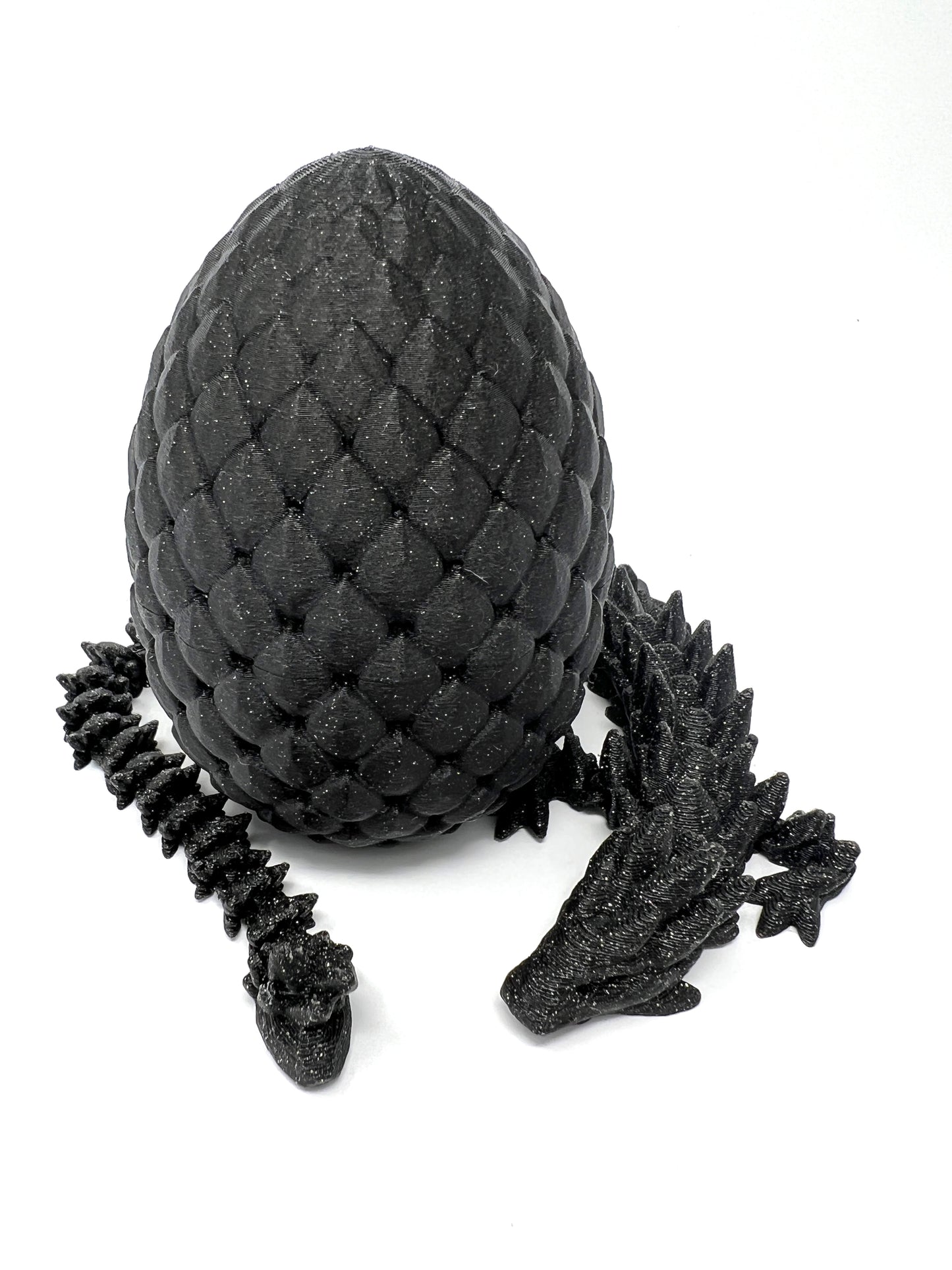 Small 12" Crystal Dragon Fidget Toy with Surprise Egg - Heavy Duty - 3D Printed Flexible Articulating Plastic Collectible Figurine - (Autumn)