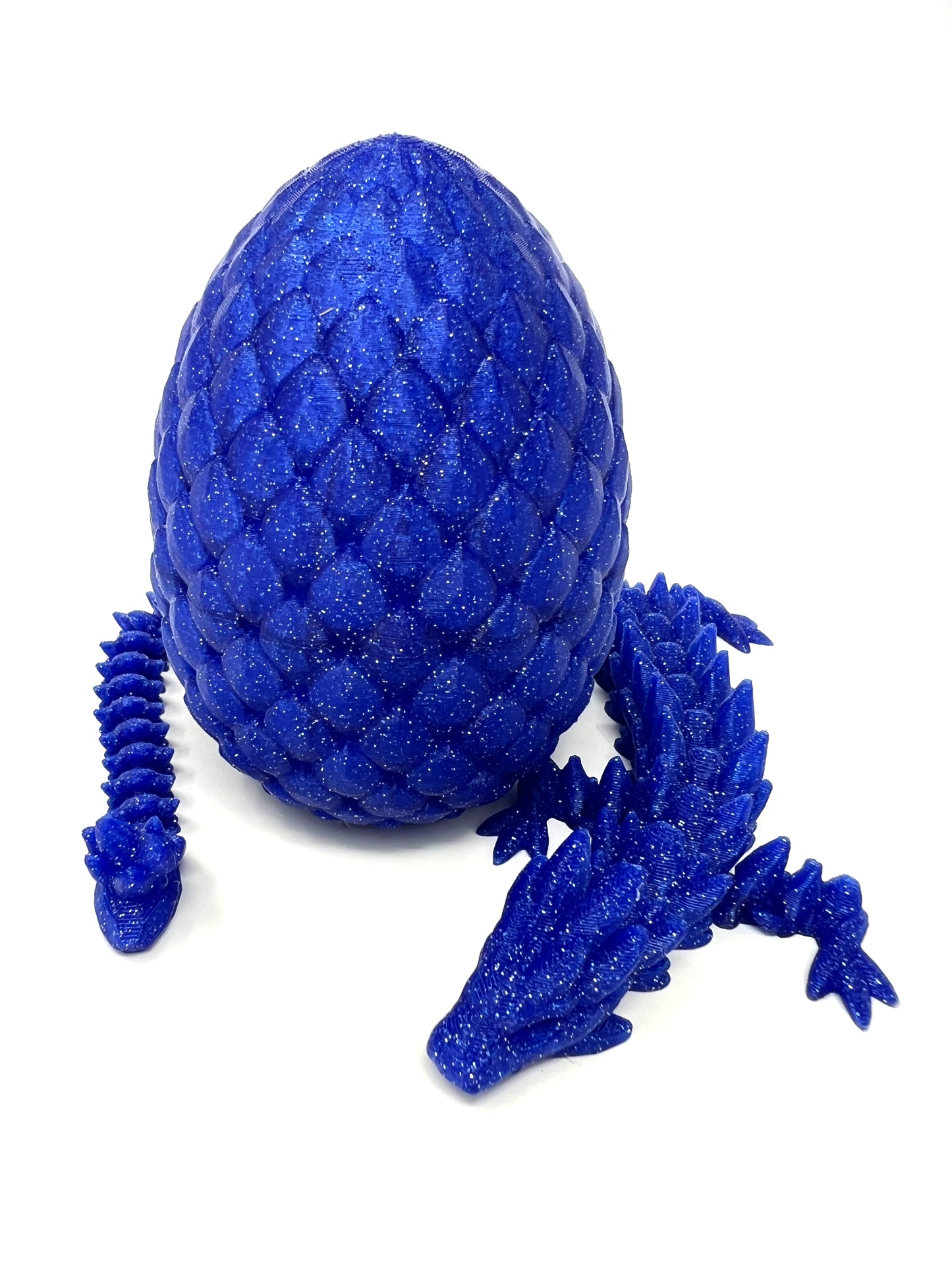 Small 12" Crystal Dragon Fidget Toy with Surprise Egg - Heavy Duty - 3D Printed Flexible Articulating Plastic Collectible Figurine - (Autumn)