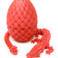 Small 12" Crystal Dragon Fidget Toy with Surprise Egg - Heavy Duty - 3D Printed Flexible Articulating Plastic Collectible Figurine - (Autumn)