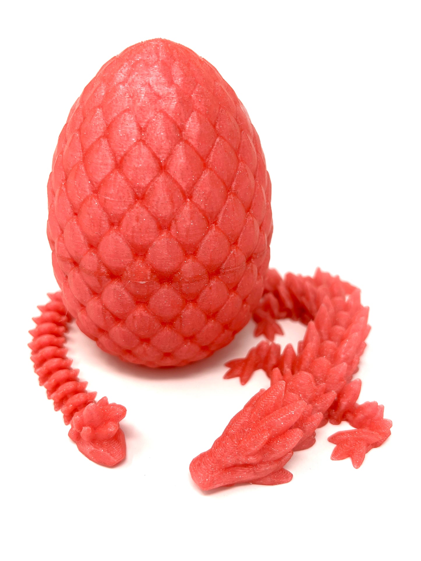 Small 12" Crystal Dragon Fidget Toy with Surprise Egg - Heavy Duty - 3D Printed Flexible Articulating Plastic Collectible Figurine - (Autumn)