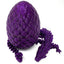 Small 12" Crystal Dragon Fidget Toy with Surprise Egg - Heavy Duty - 3D Printed Flexible Articulating Plastic Collectible Figurine - (Autumn)